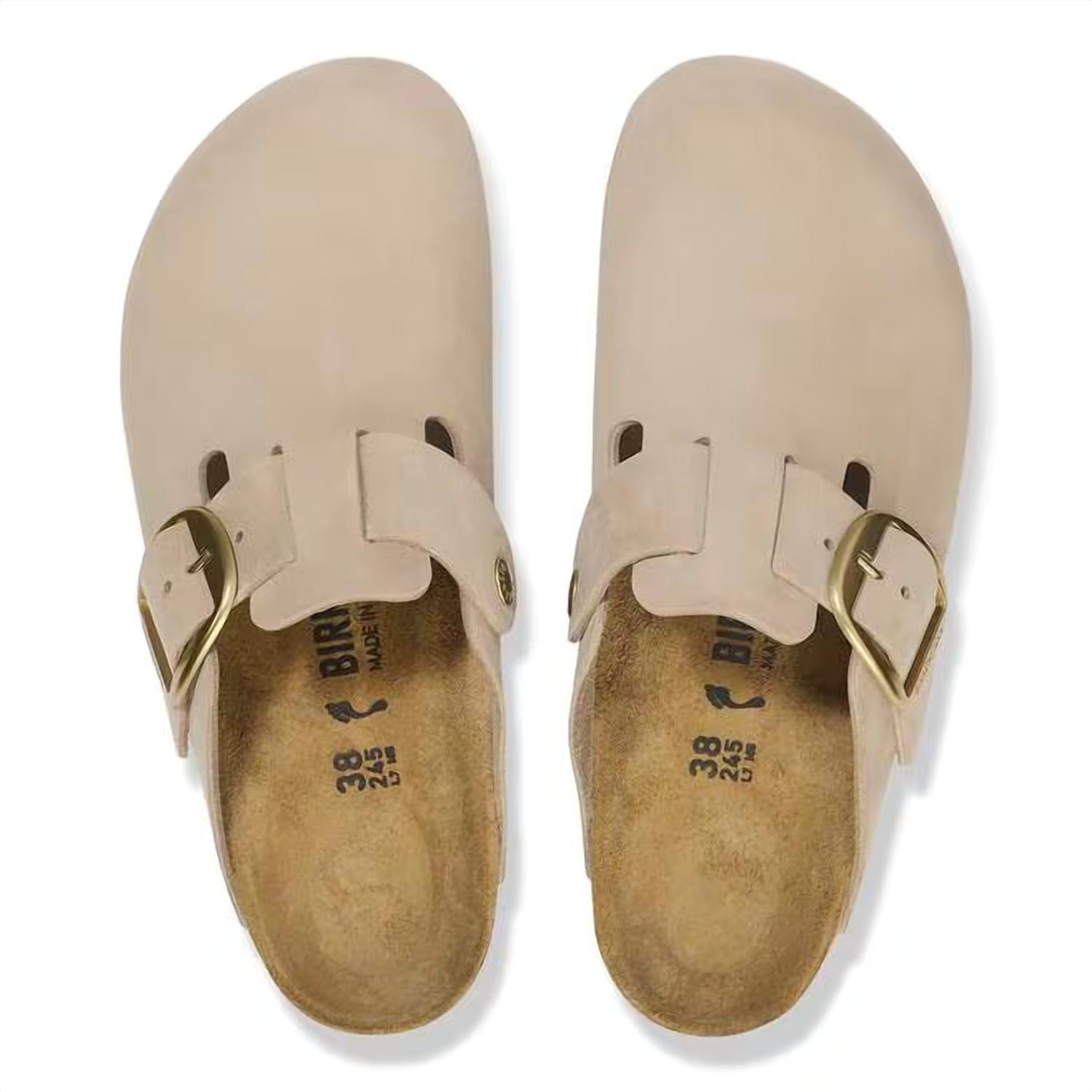 BOSTON Women's Boston Big Buckle Mules In Sandcastle