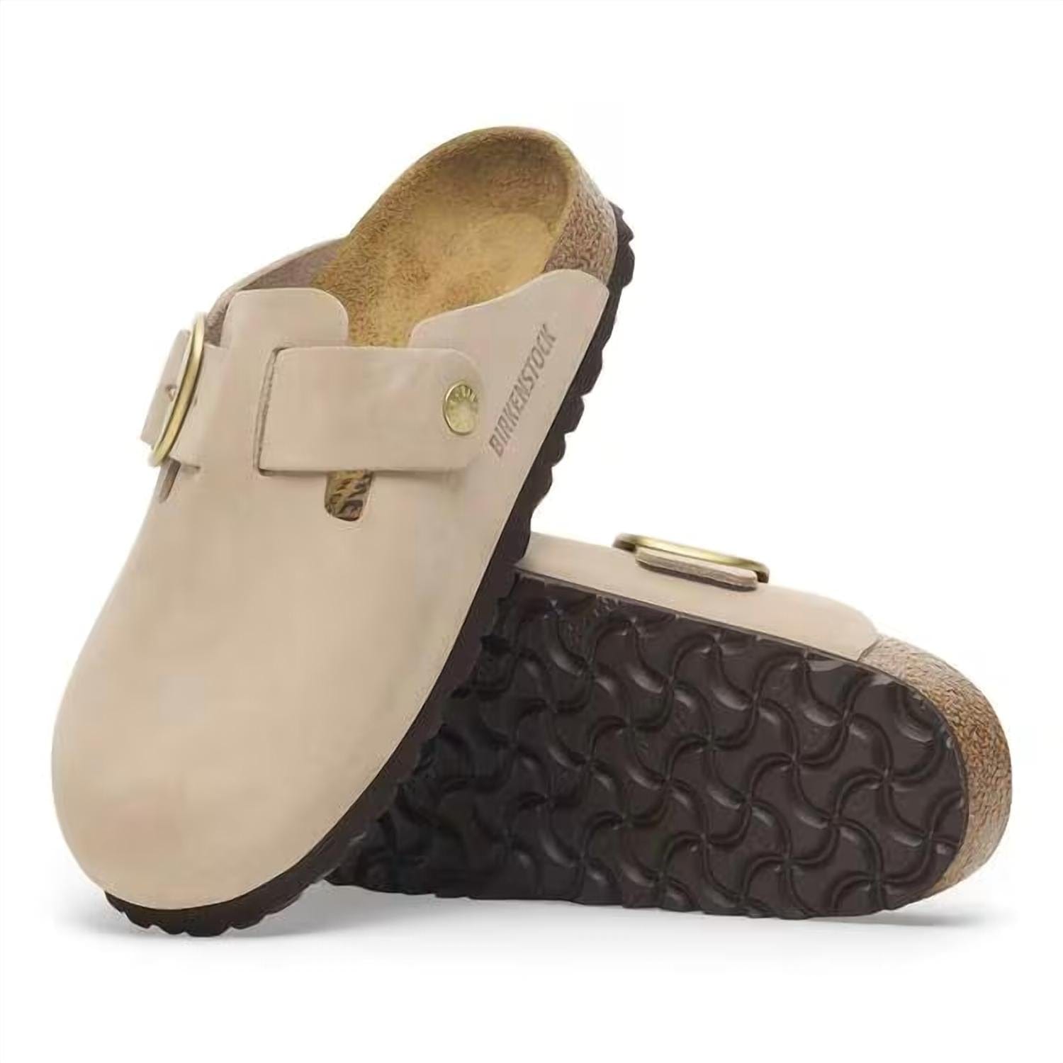 BOSTON Women's Boston Big Buckle Mules In Sandcastle