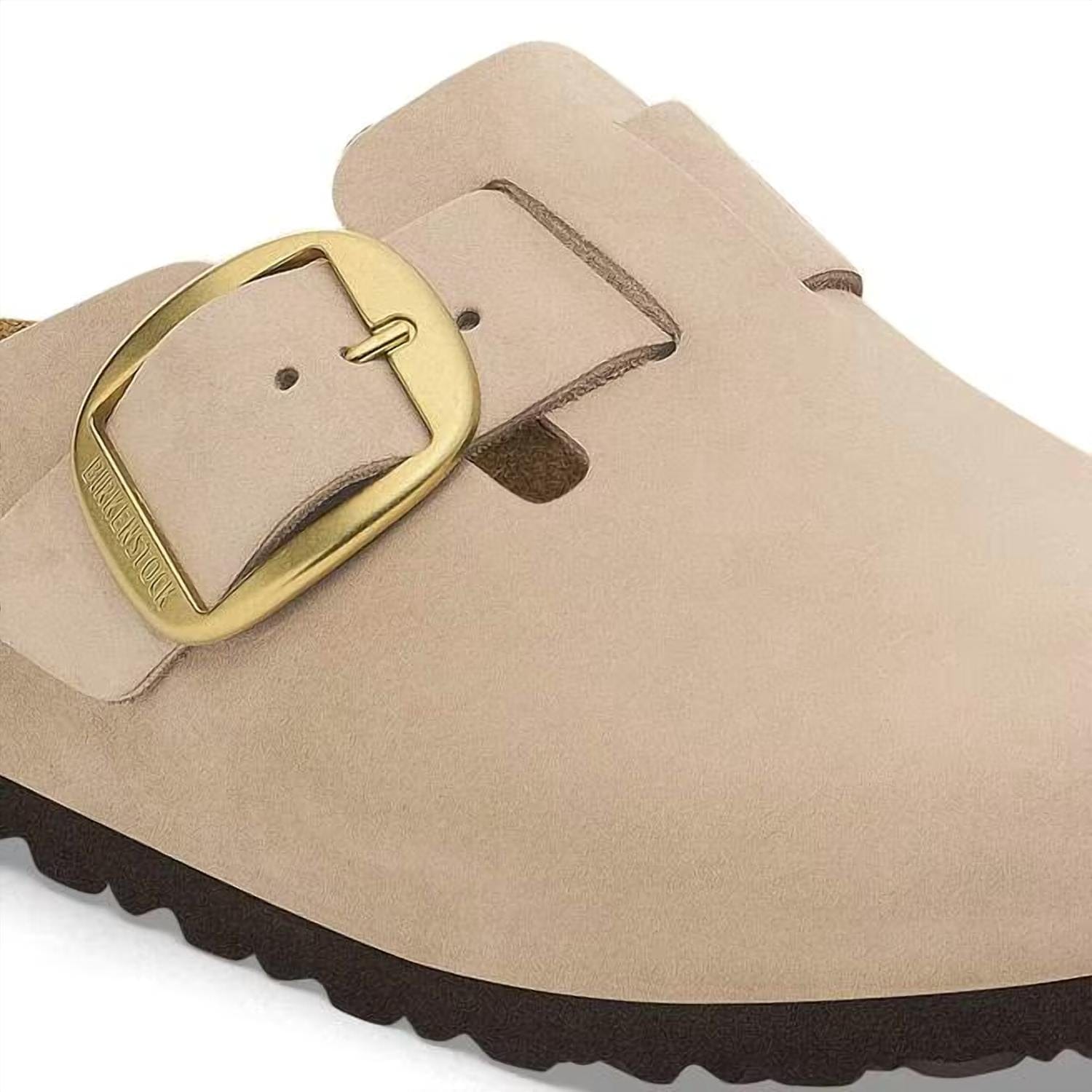 BOSTON Women's Boston Big Buckle Mules In Sandcastle