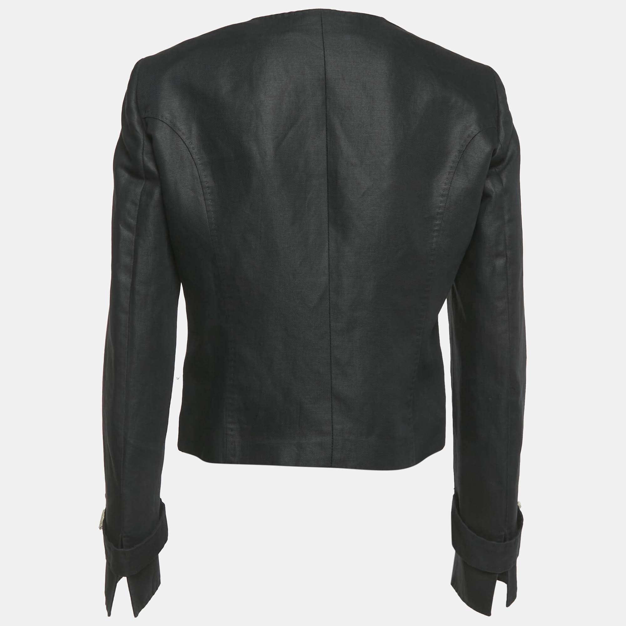 BLEND Black Cotton Blend Button Front Jacket
