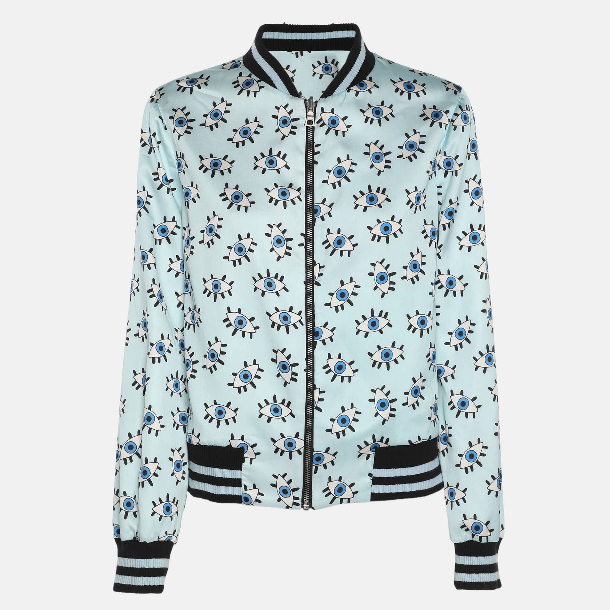 REVERSIBLE Multicolor Printed Nylon Lonnie Reversible Bomber Jacket