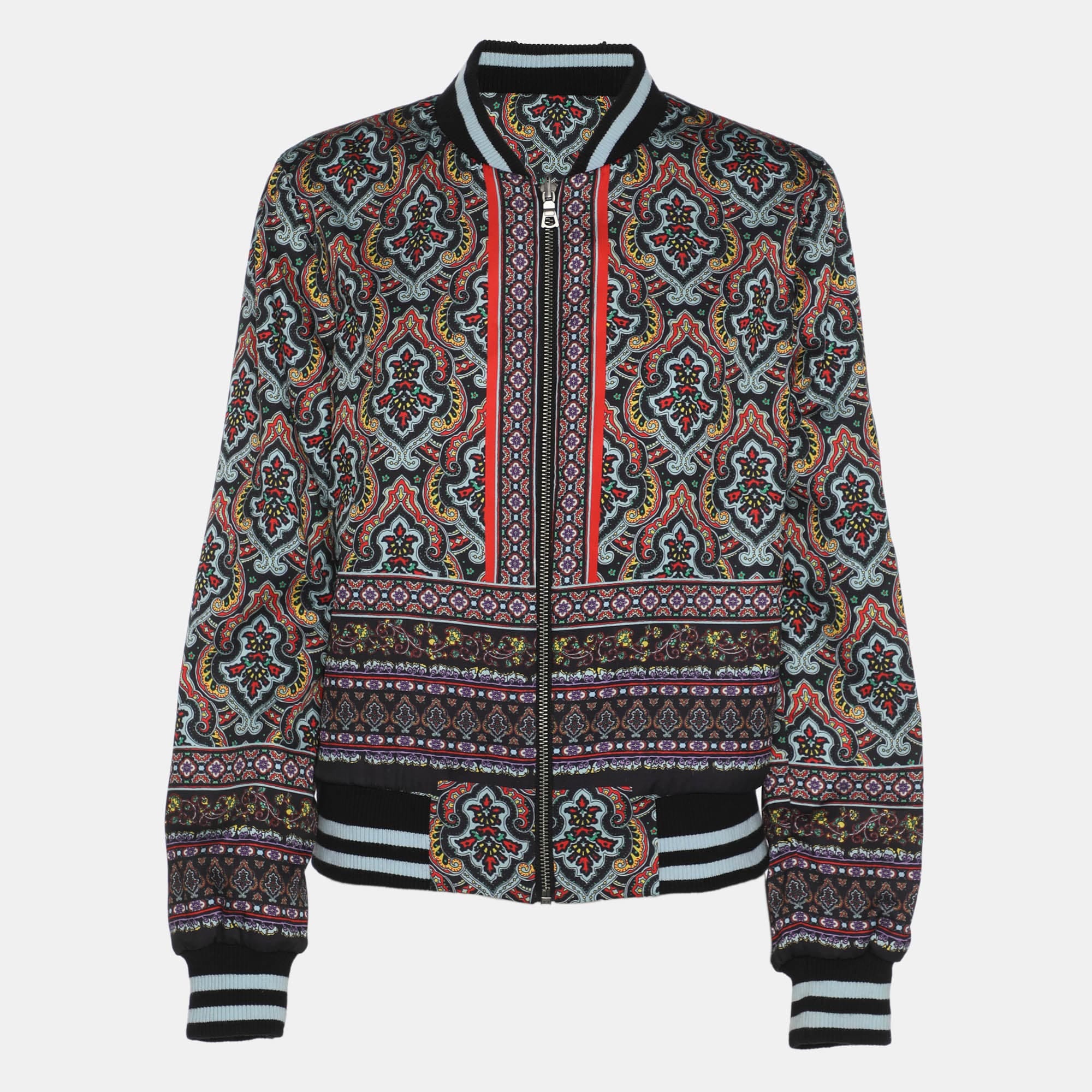 REVERSIBLE Multicolor Printed Nylon Lonnie Reversible Bomber Jacket