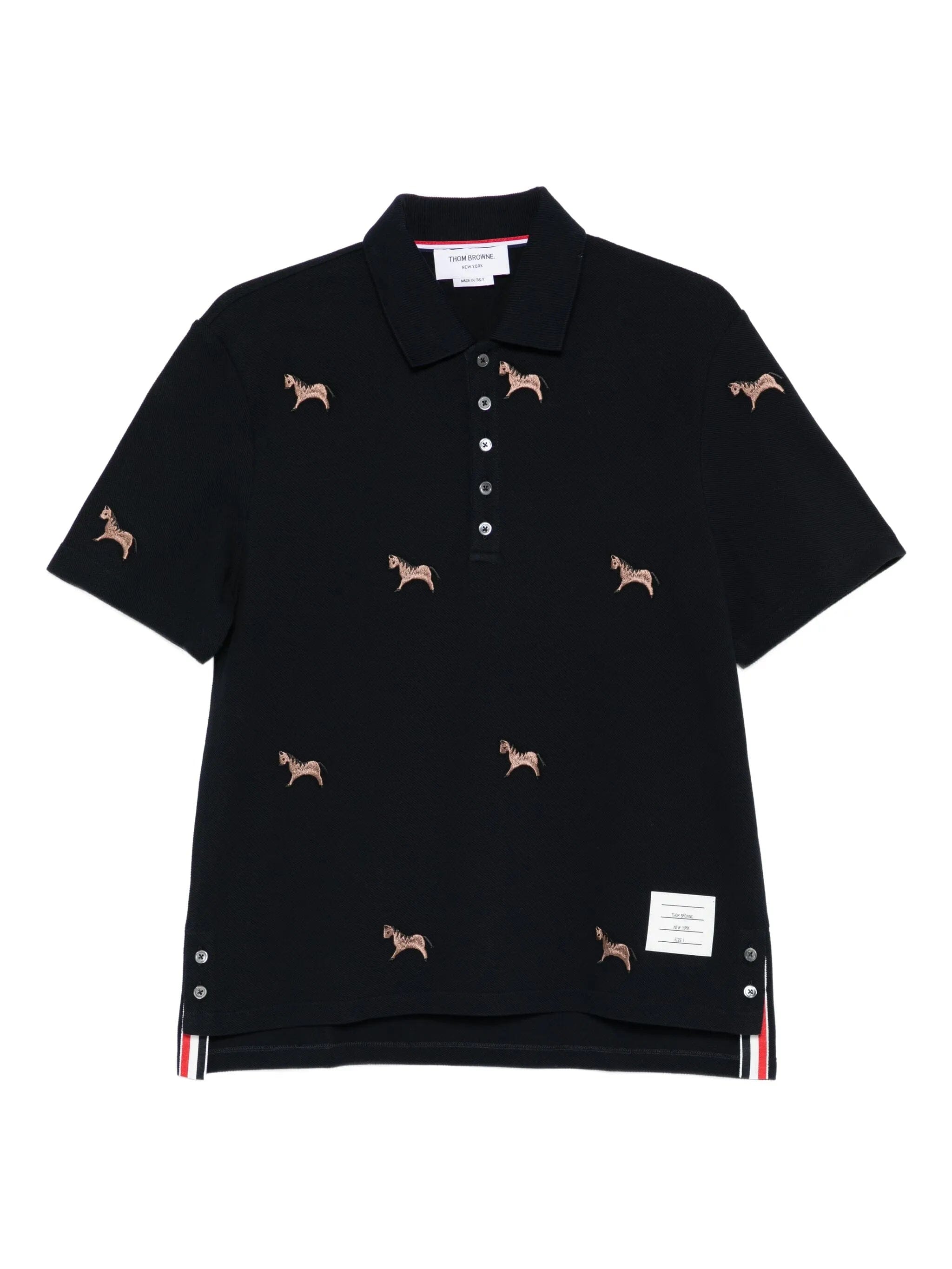 Thom Browne pique horse - embroidery polo shirt