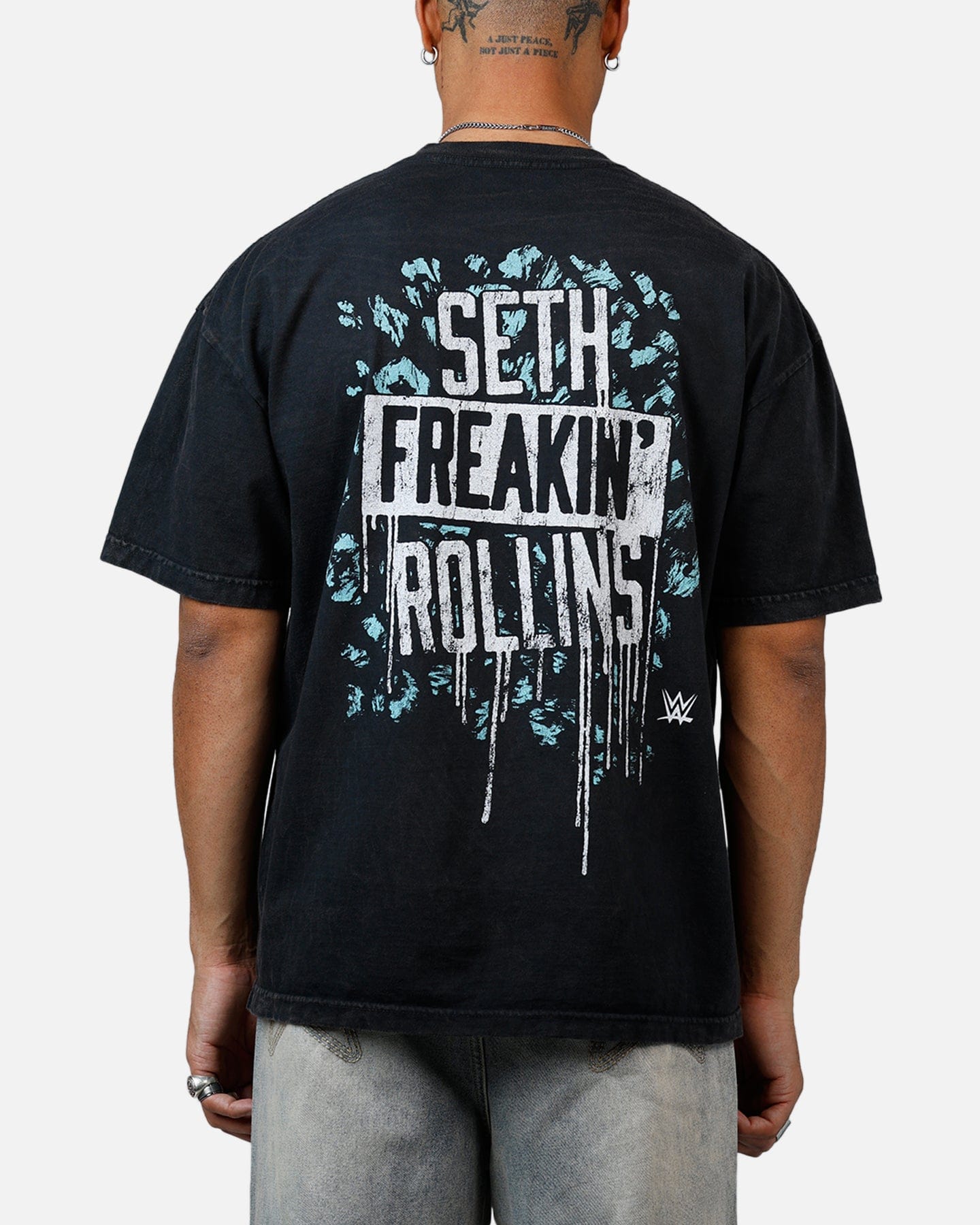 Vintage Culture Kings x WWE Seth Rollins Wrestlemania XLI Vintage T - Shirt Black Acidwash