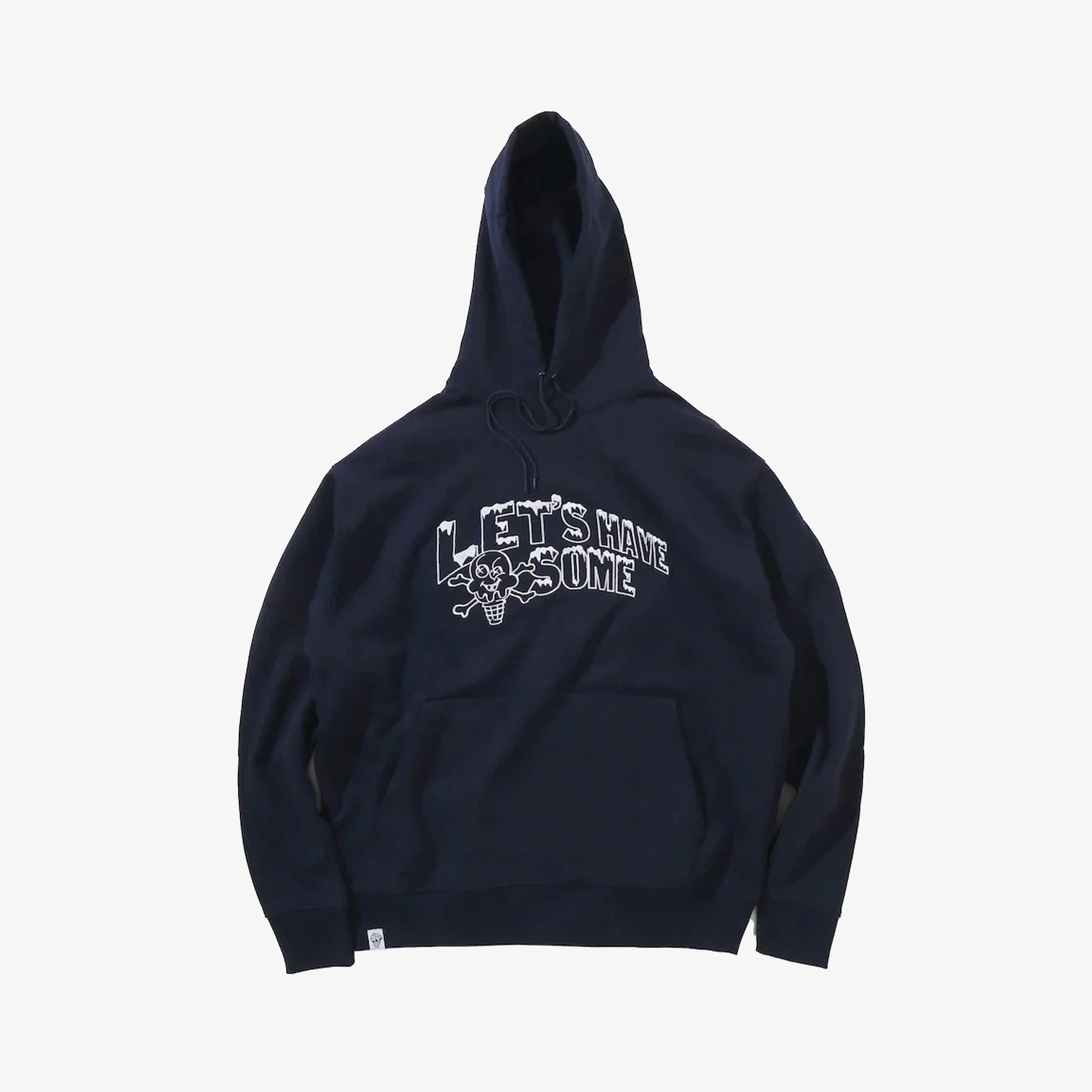 Icecream | EMBROIDERED LOGO COTTON HOODIE { NAVY