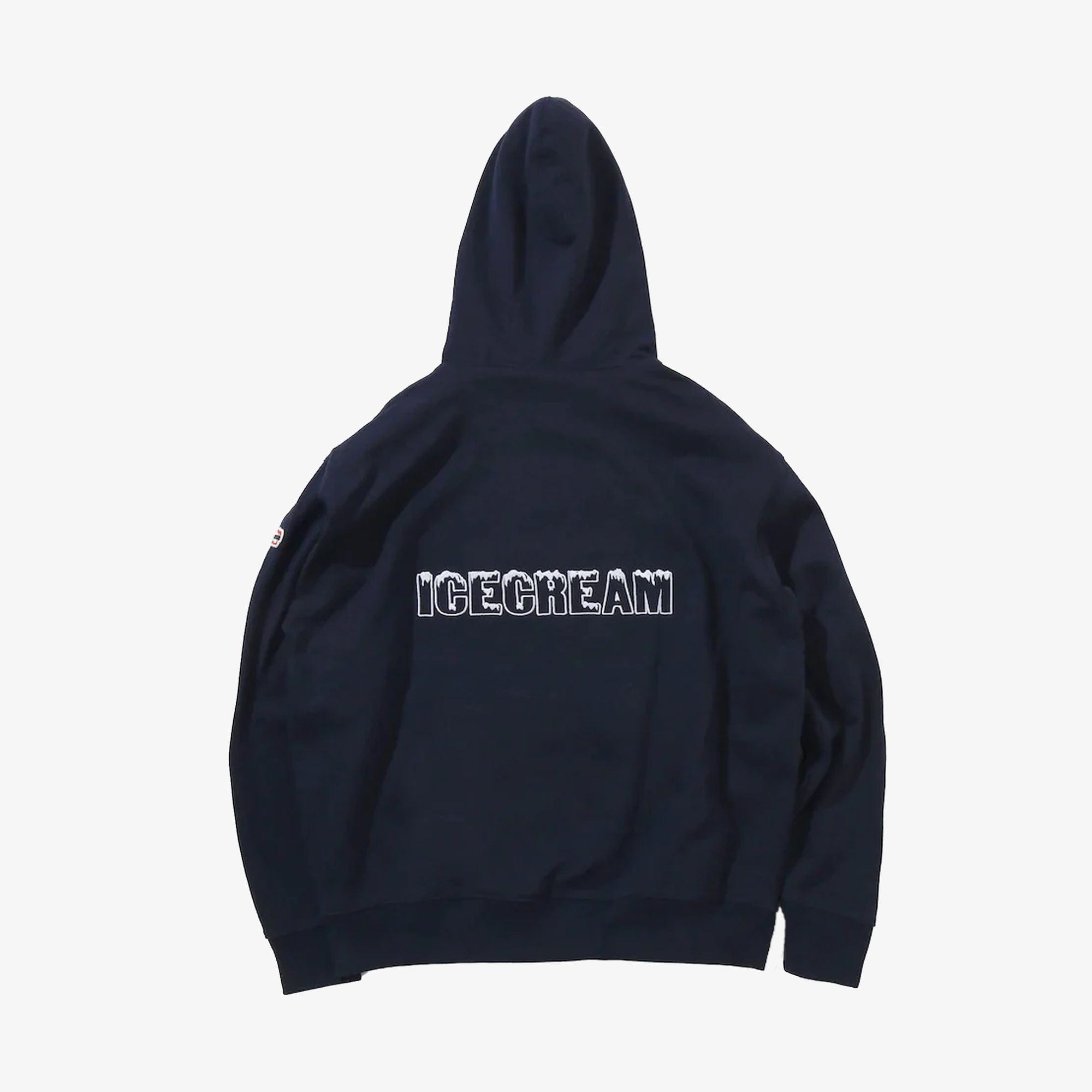 Icecream | EMBROIDERED LOGO COTTON HOODIE { NAVY