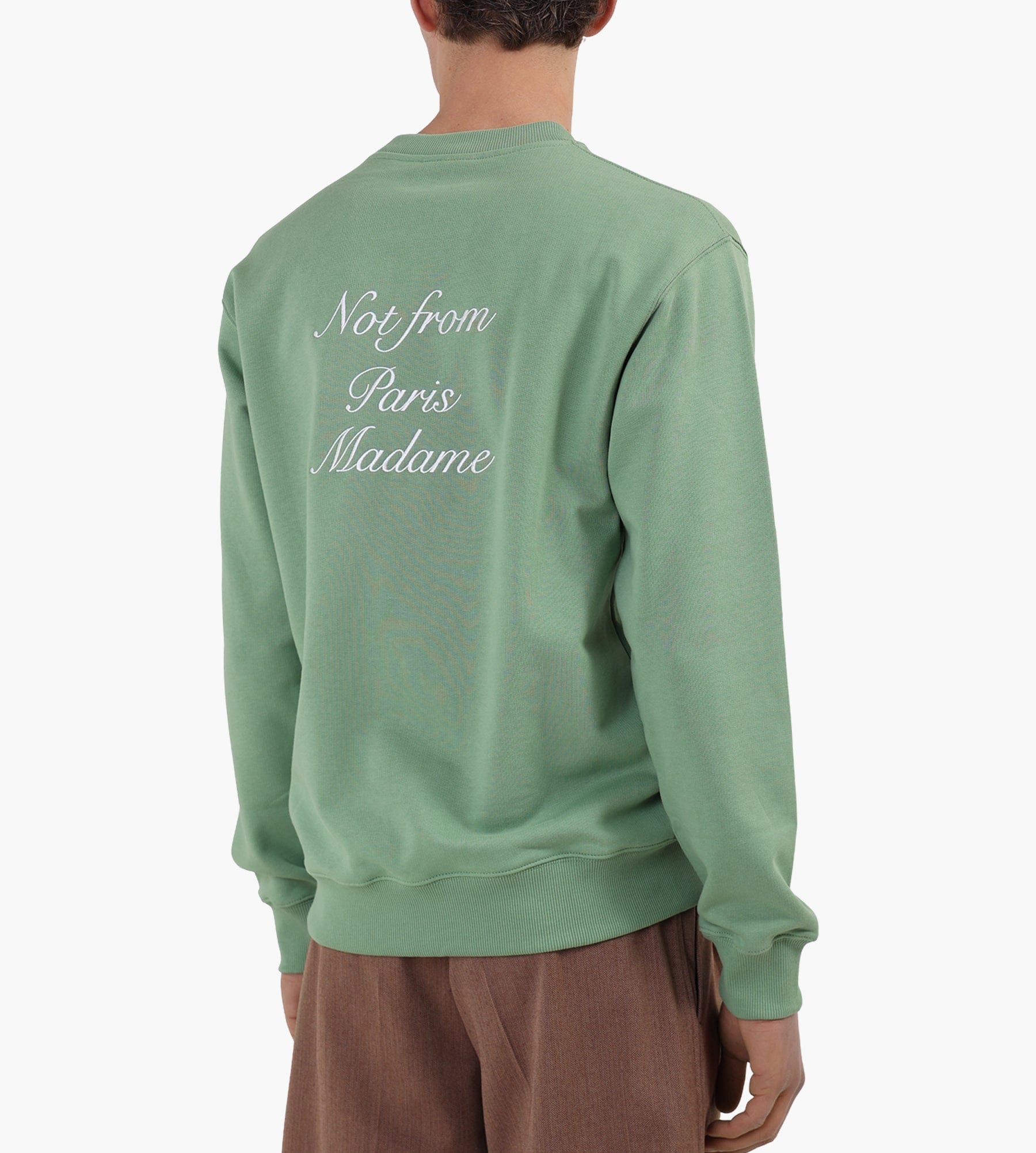 Drôle de Monsieur Sweatshirt Slogan Calligraphy Light Green