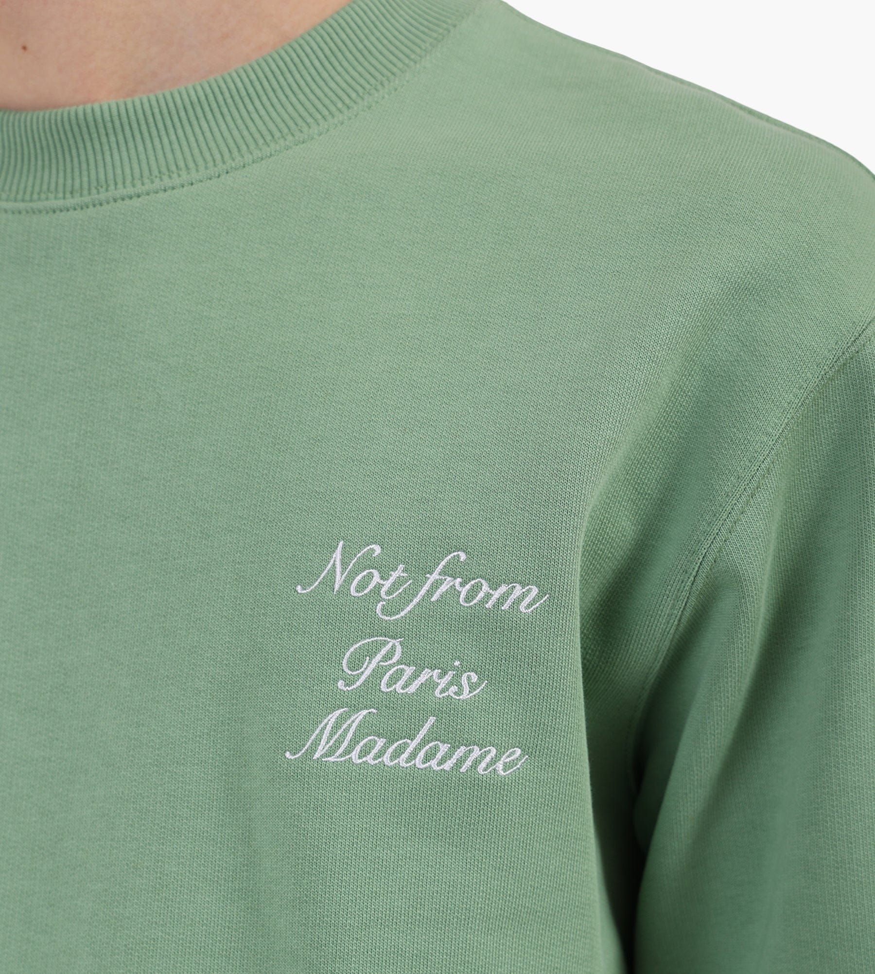 Drôle de Monsieur Sweatshirt Slogan Calligraphy Light Green