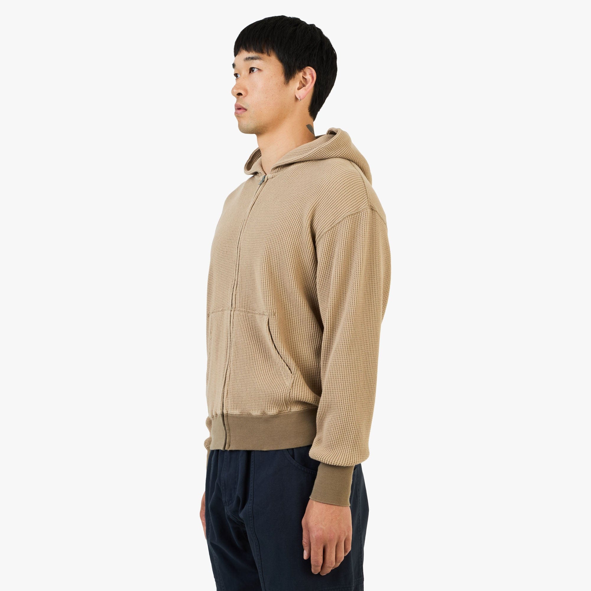 Khakis Waffle Full - Zip Hoodie / Tan
