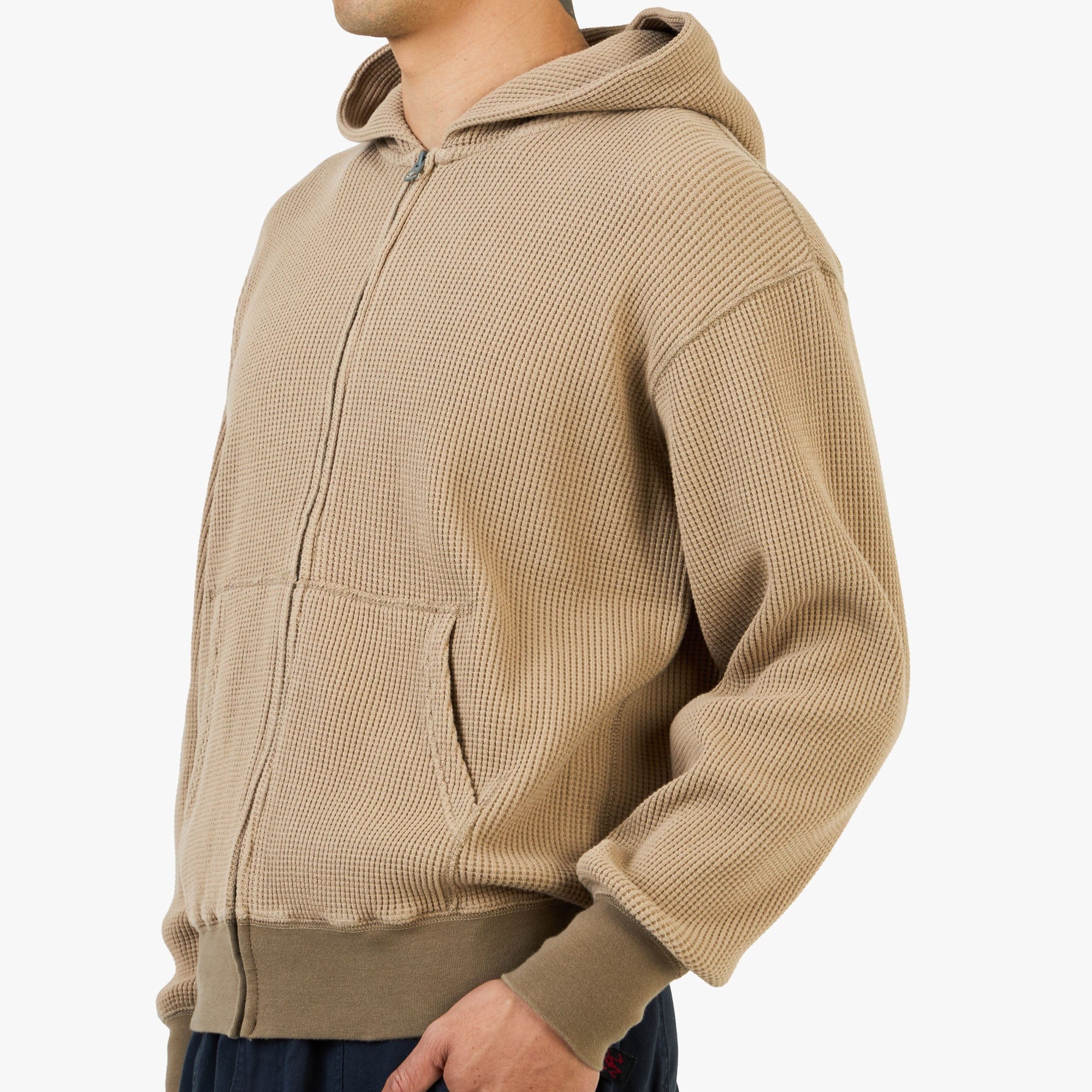 Khakis Waffle Full - Zip Hoodie / Tan