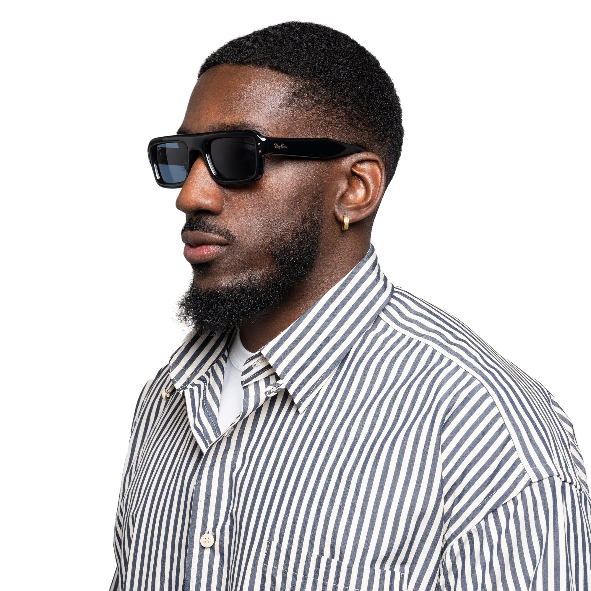 Rayban Flacko Puffer Black w/ Dark Blue 4954