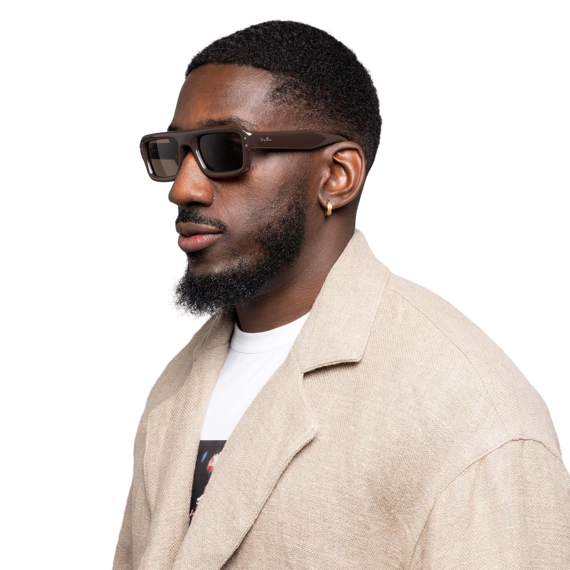 Rayban Flacko Puffer Dark Brown w/ Dark Brown 4954