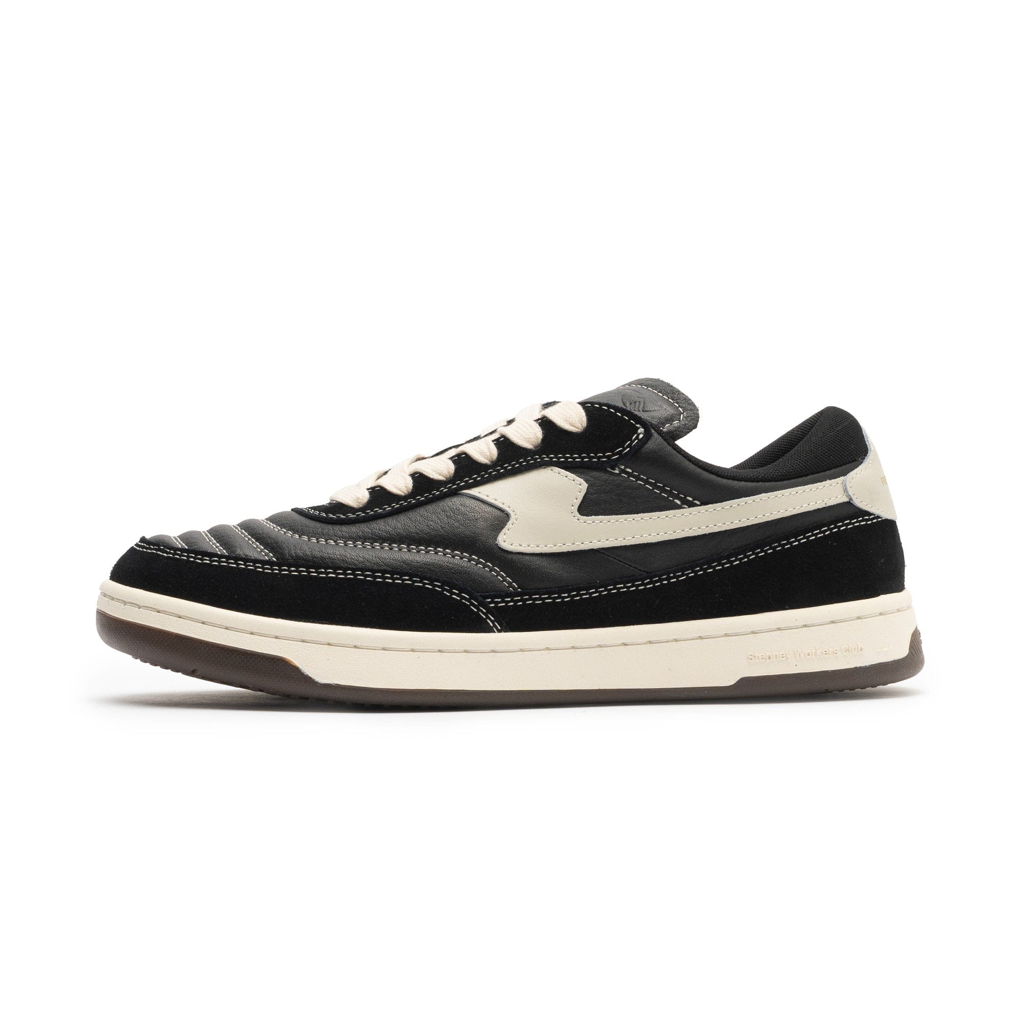 Stepney Workers Club CASSON S - STRIKE LEATHER SUEDE BLACK YQ04010