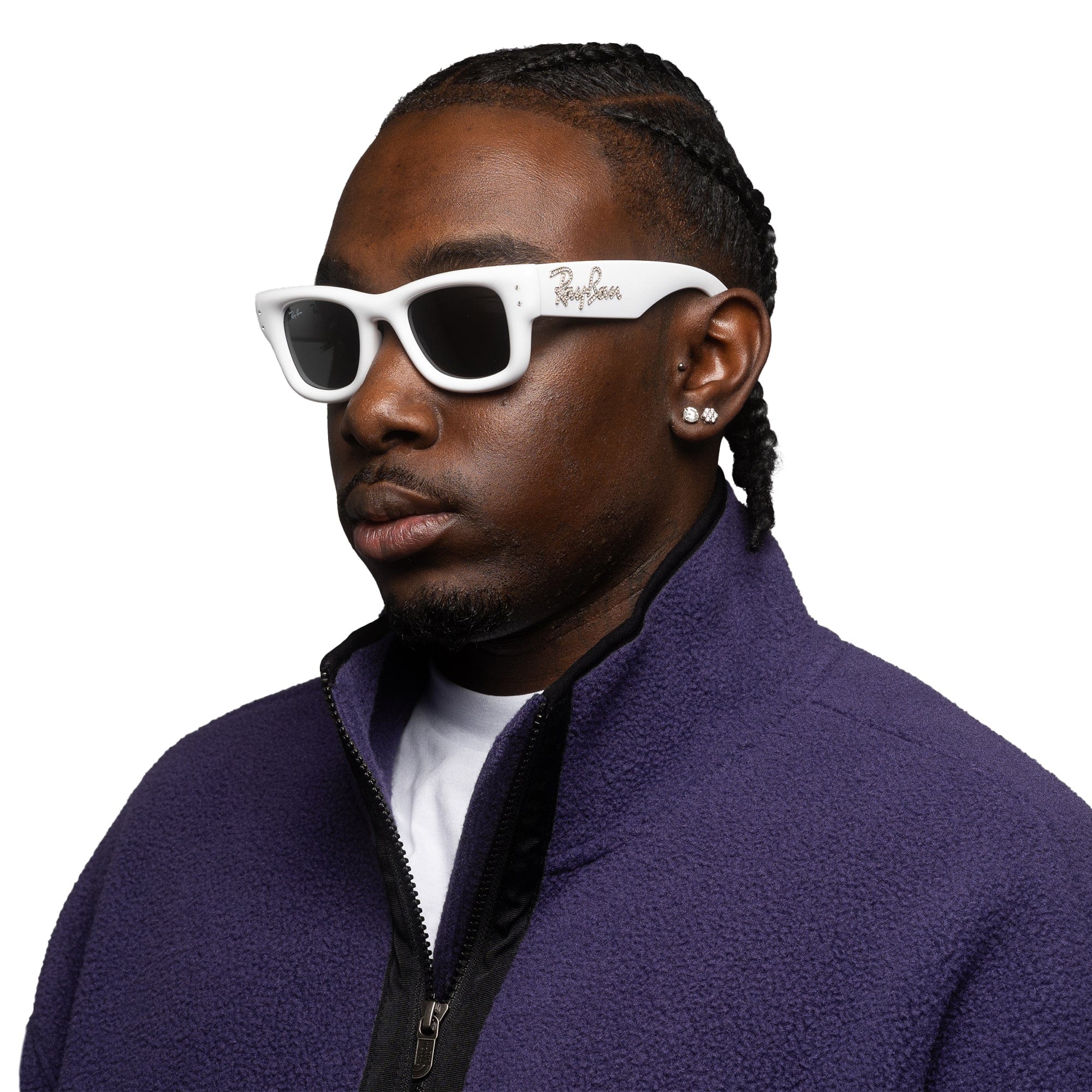 Rayban A$AP Rocky Wayfarer Puffer Swarovski Strass White 5073