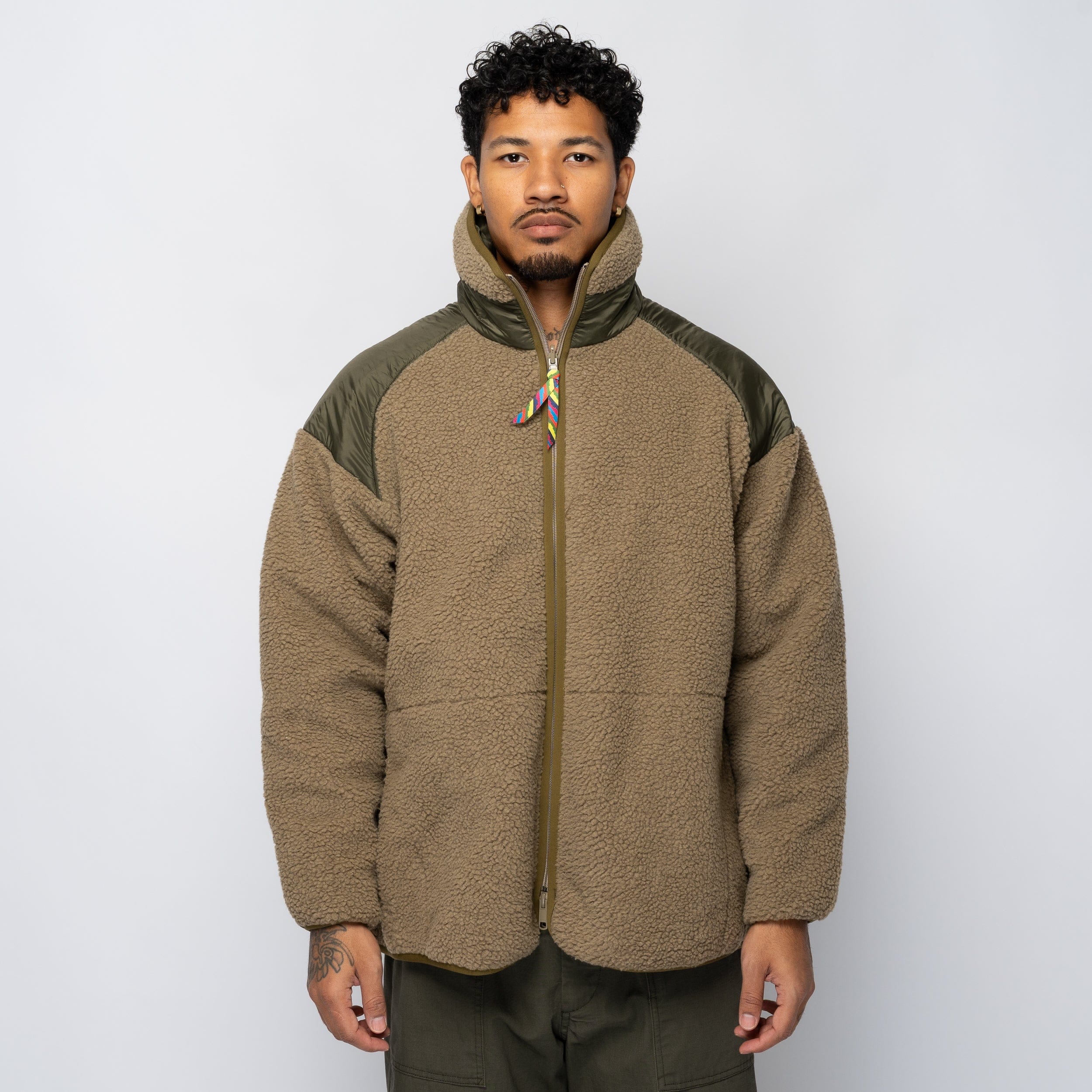 Is-Ness Reversible Fleece Down x Taion Khaki