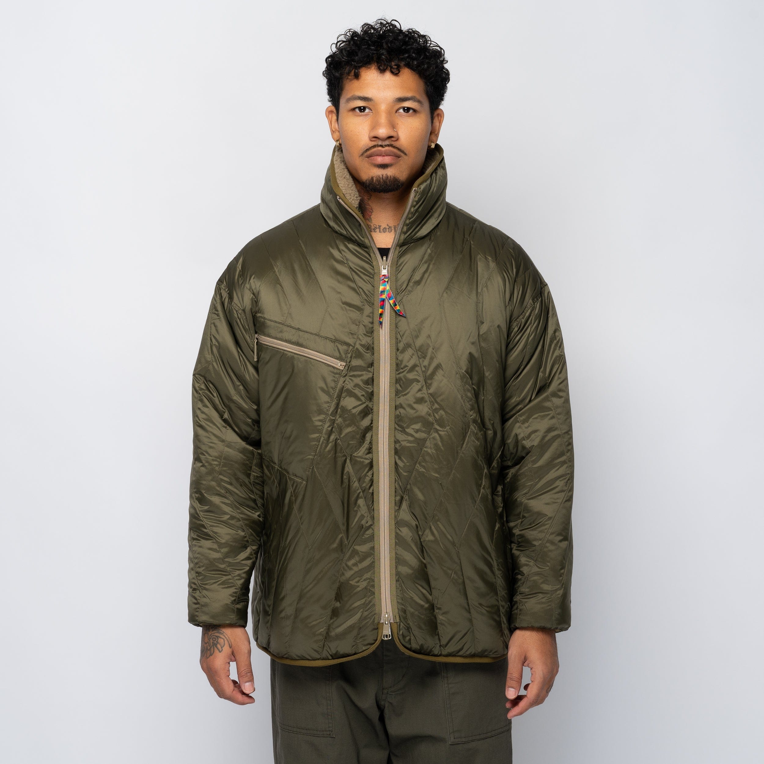 Is-Ness Reversible Fleece Down x Taion Khaki
