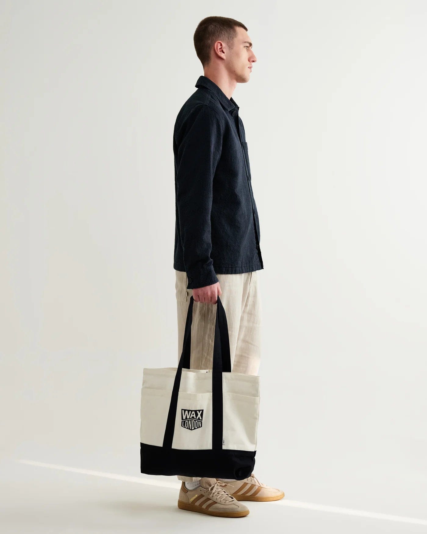 Wax London Rockley Honeycomb Overshirt - Navy