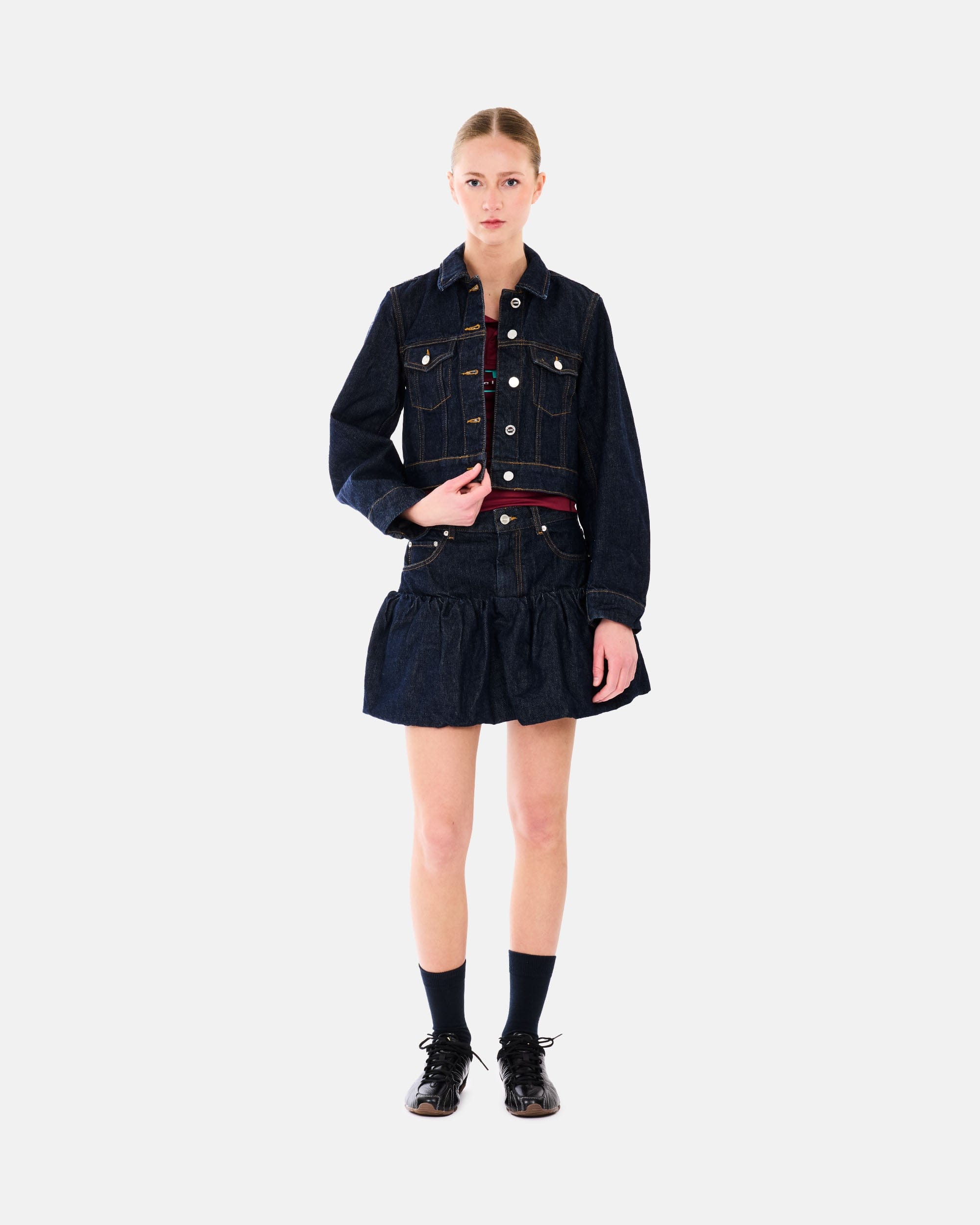 GANNI A/S Rinse Denim Cropped Jacket