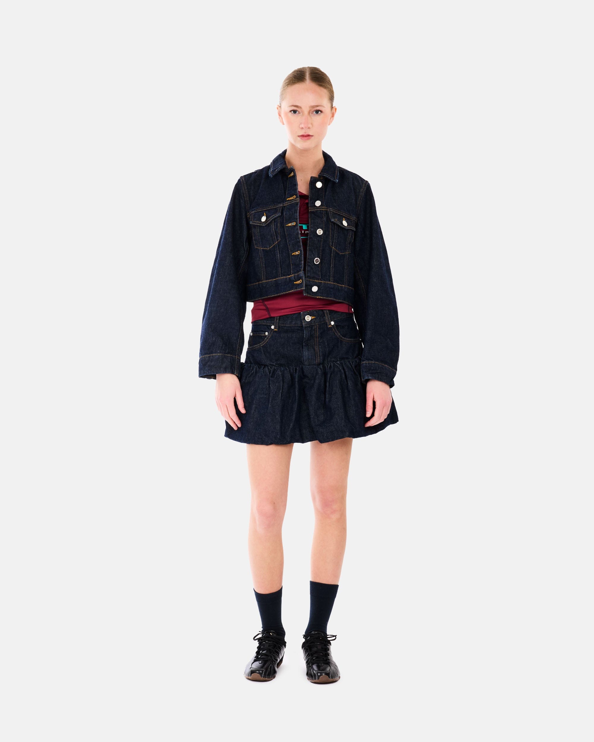 GANNI A/S Rinse Denim Cropped Jacket