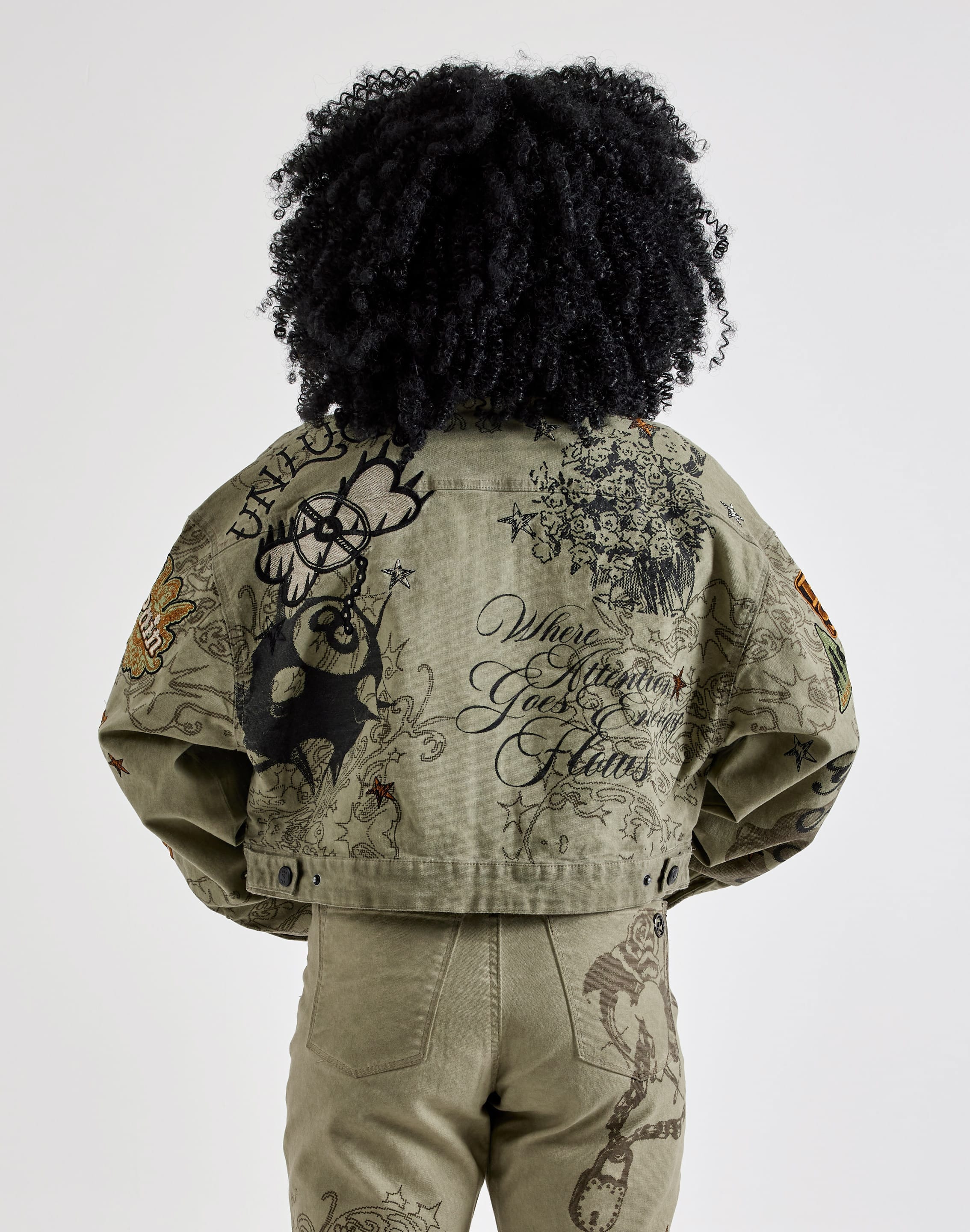 Smoke Rise Embroidered Printed Jacket