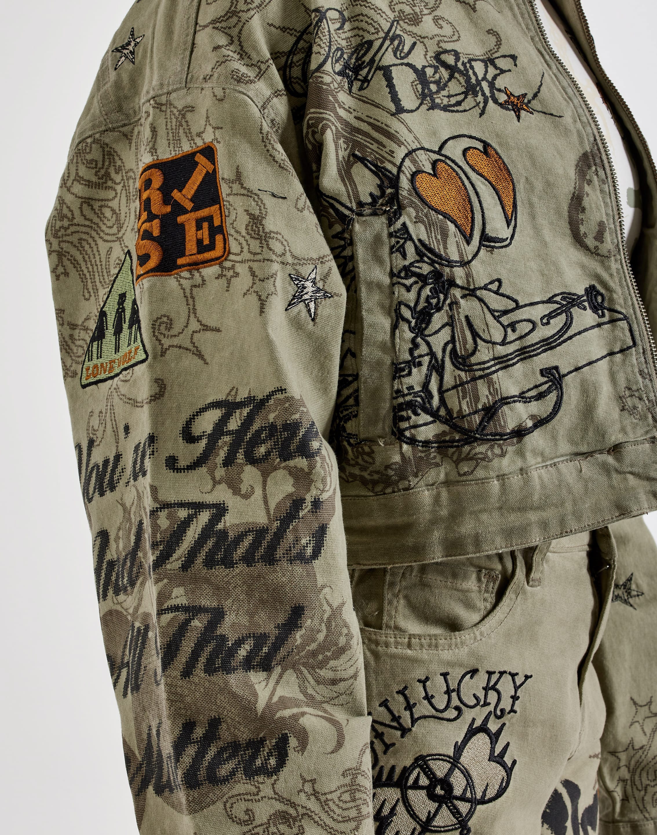 Smoke Rise Embroidered Printed Jacket