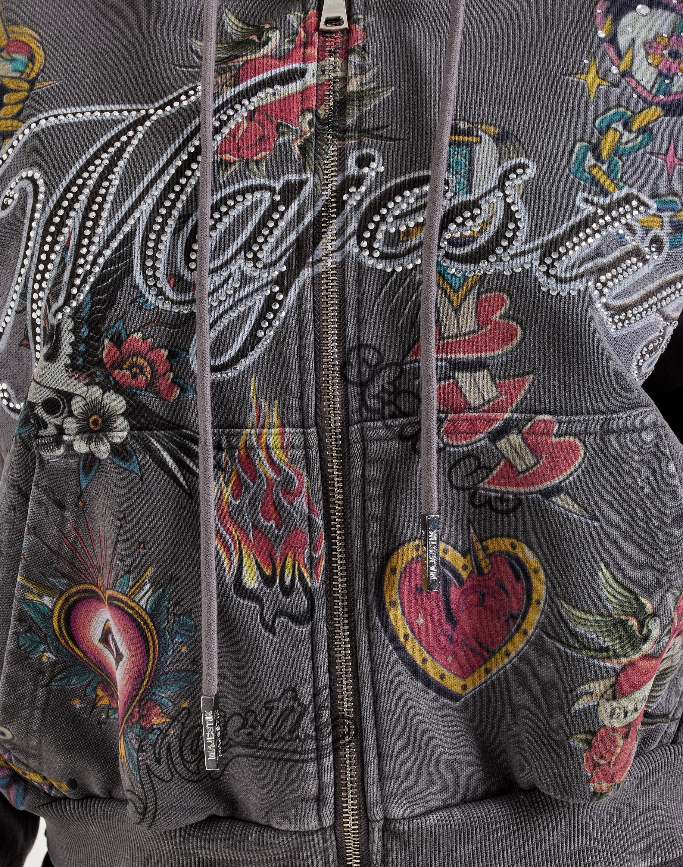 Majestik Allover Print Full - Zip Fleece Hoodie
