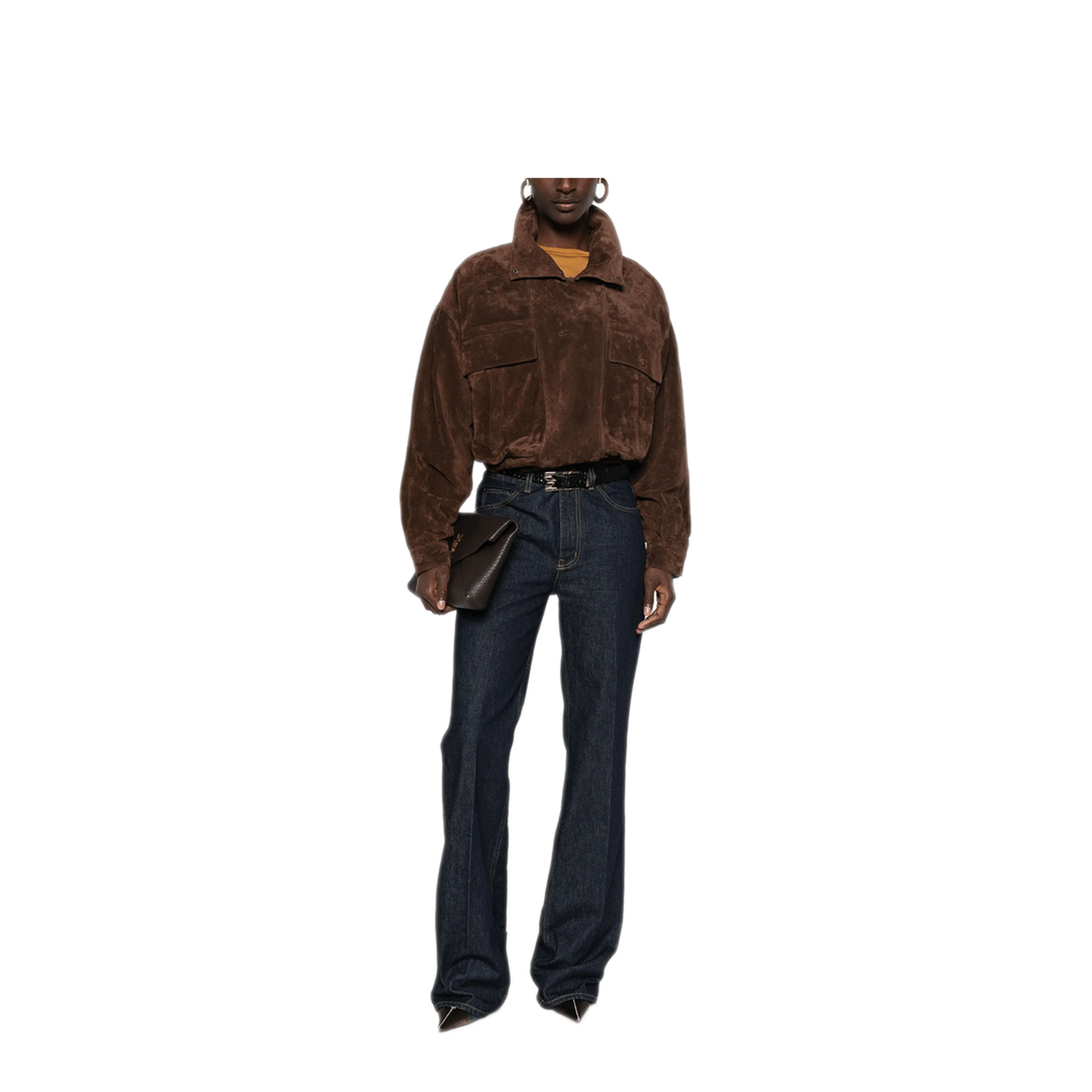 Saint Laurent Paris Jacket In Vintage Split Leather