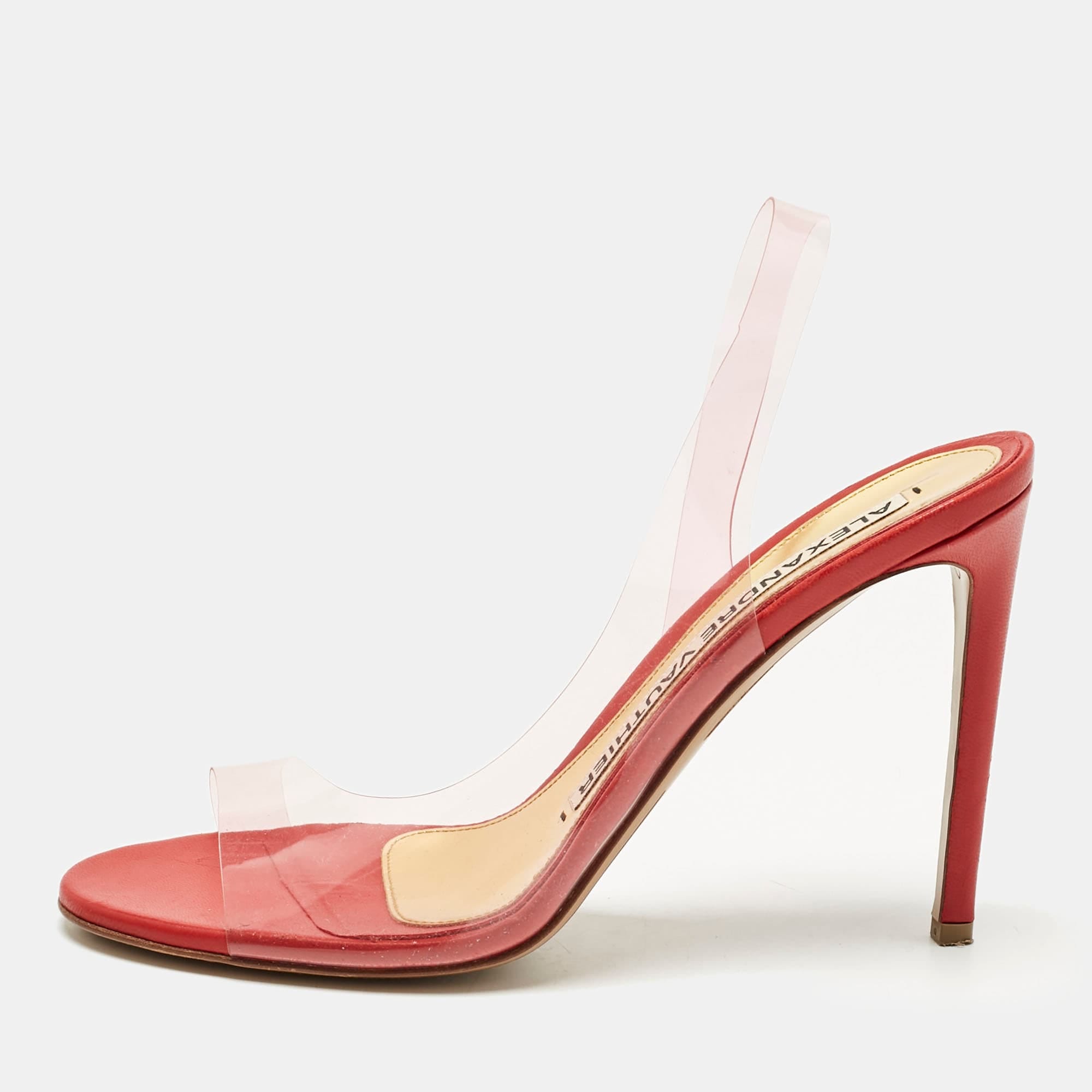 Alexandre Vauthier Red Pvc Slingback Sandals
