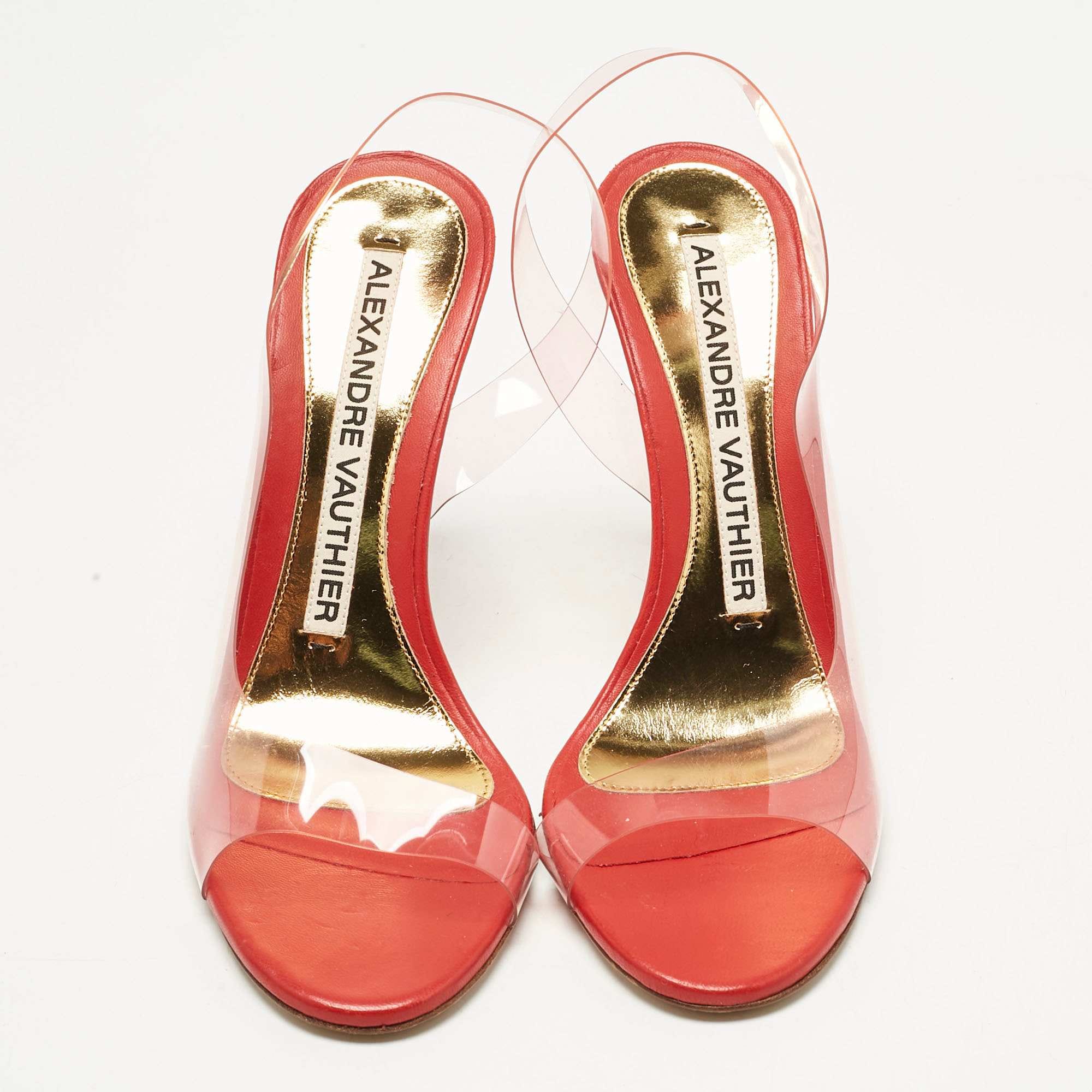 Alexandre Vauthier Red Pvc Slingback Sandals