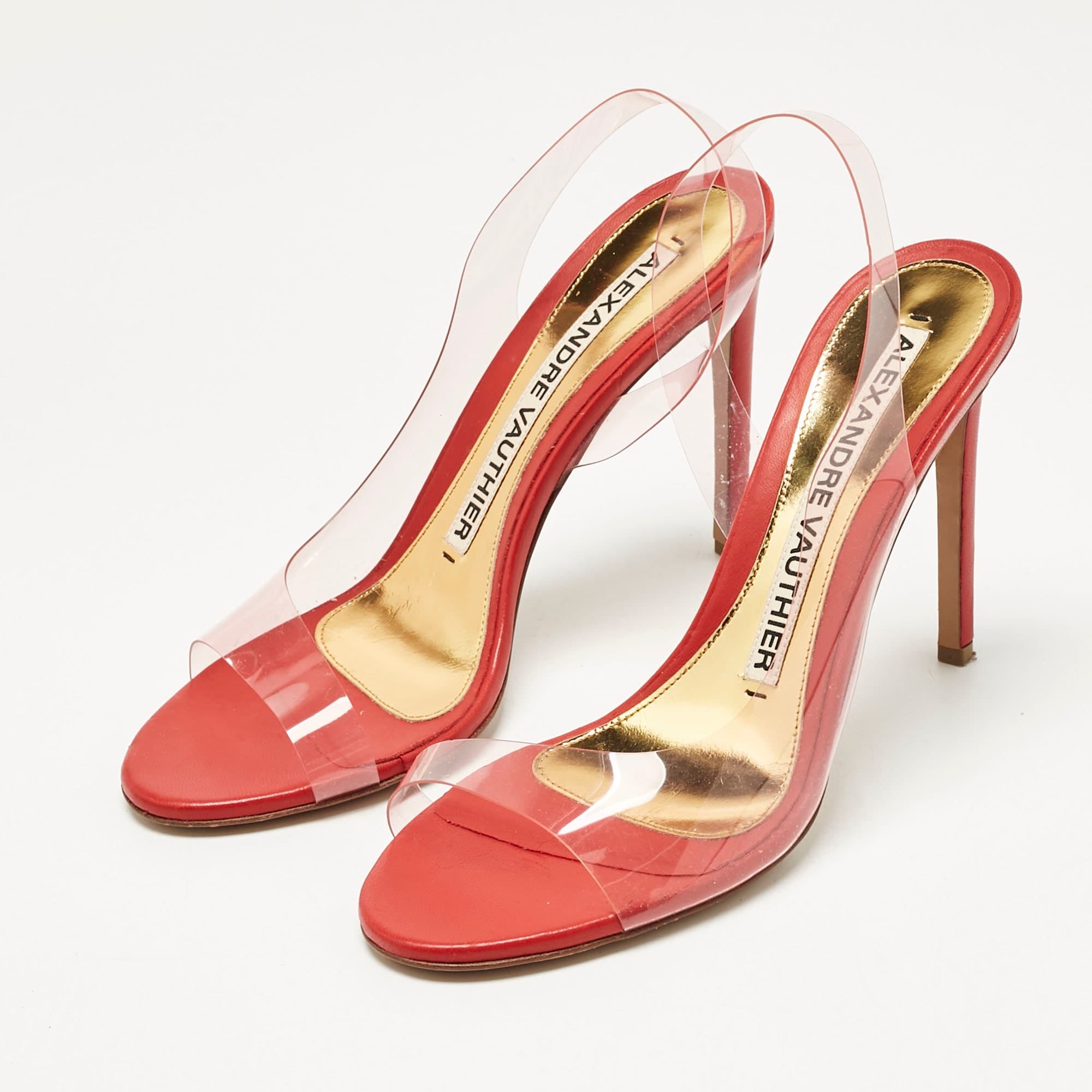 Alexandre Vauthier Red Pvc Slingback Sandals