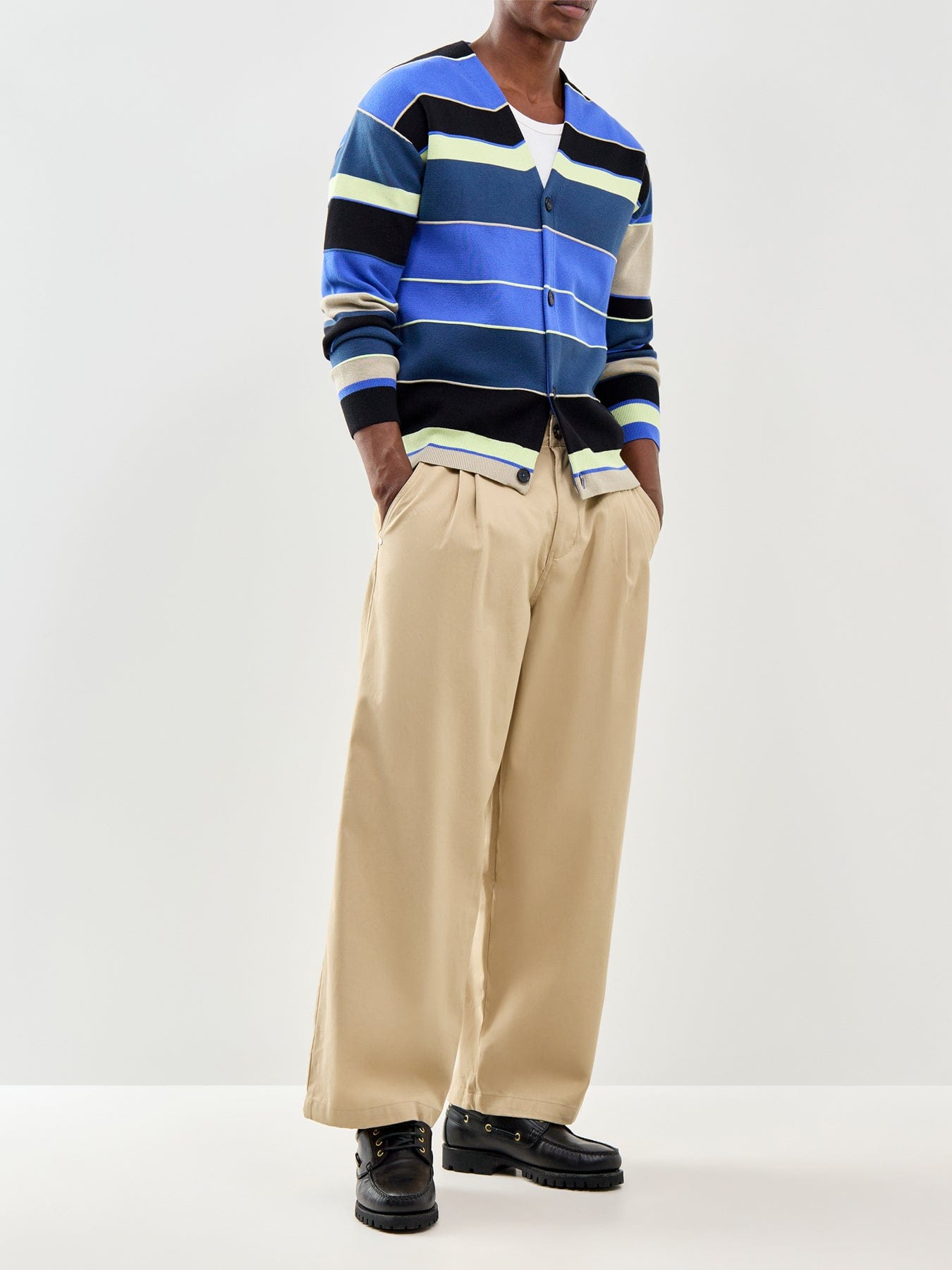 PS Paul Smith Striped Knitted Cardigan Blue