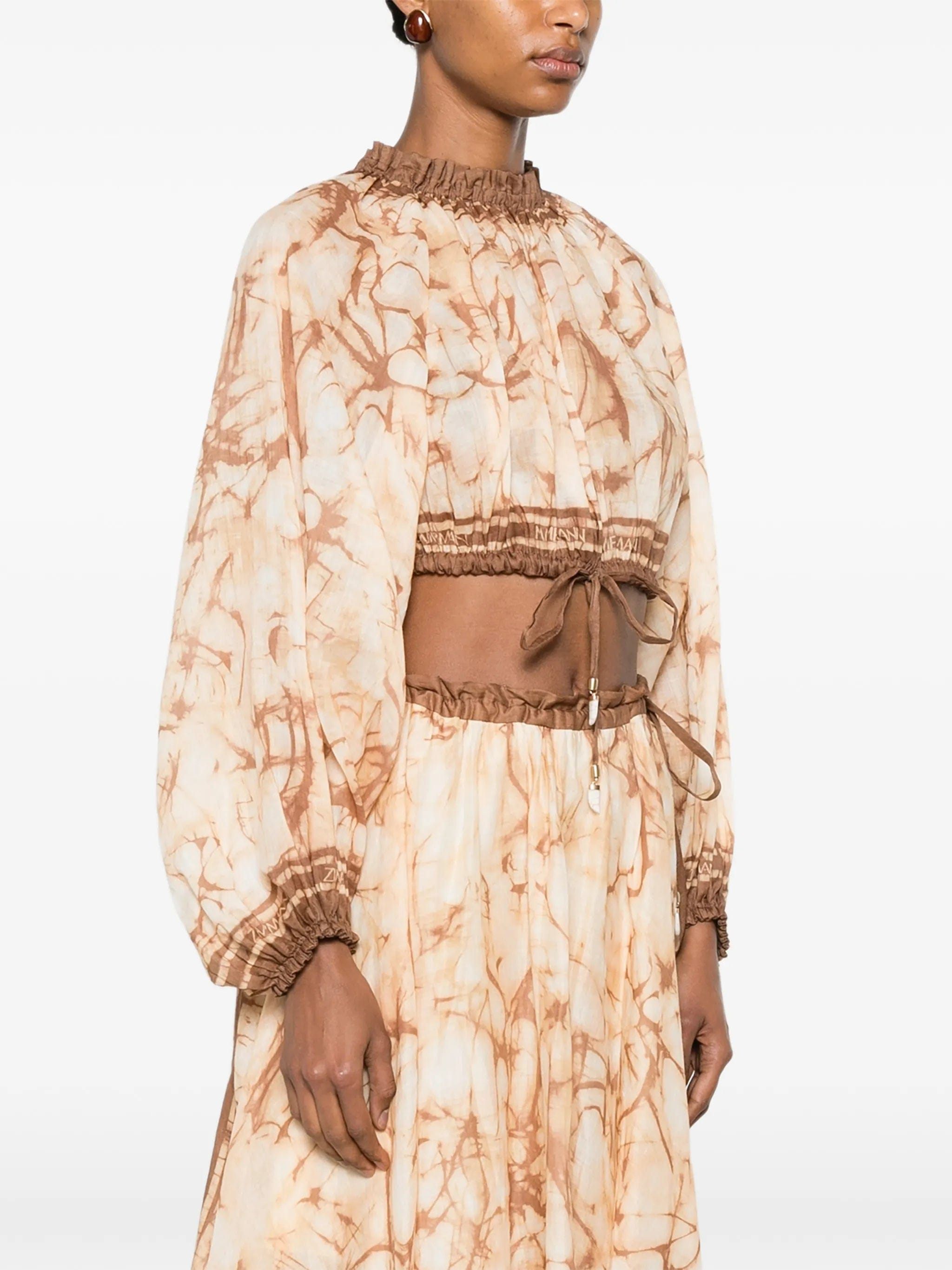 Zimmermann tie - dye cropped blouse