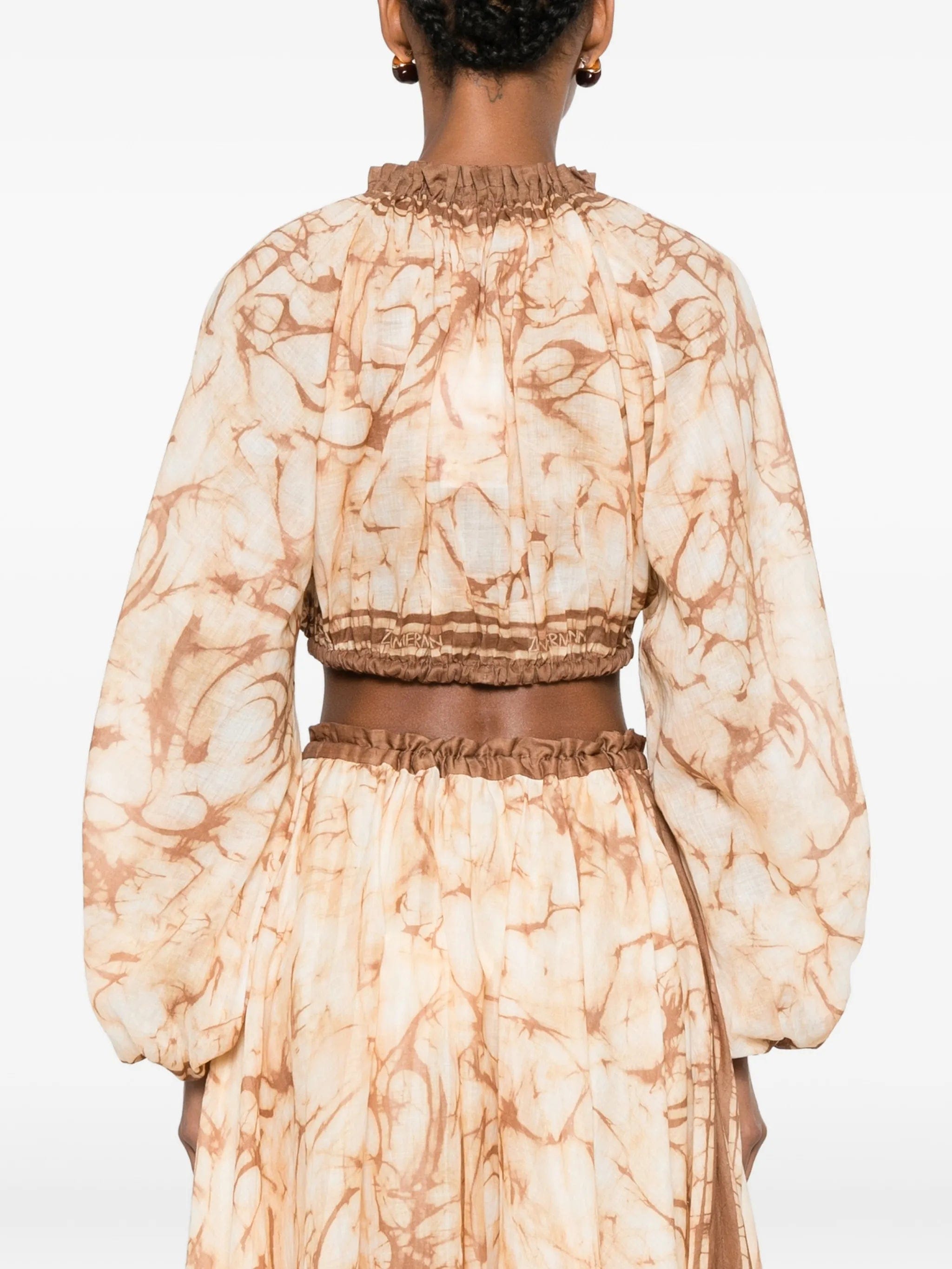 Zimmermann tie - dye cropped blouse