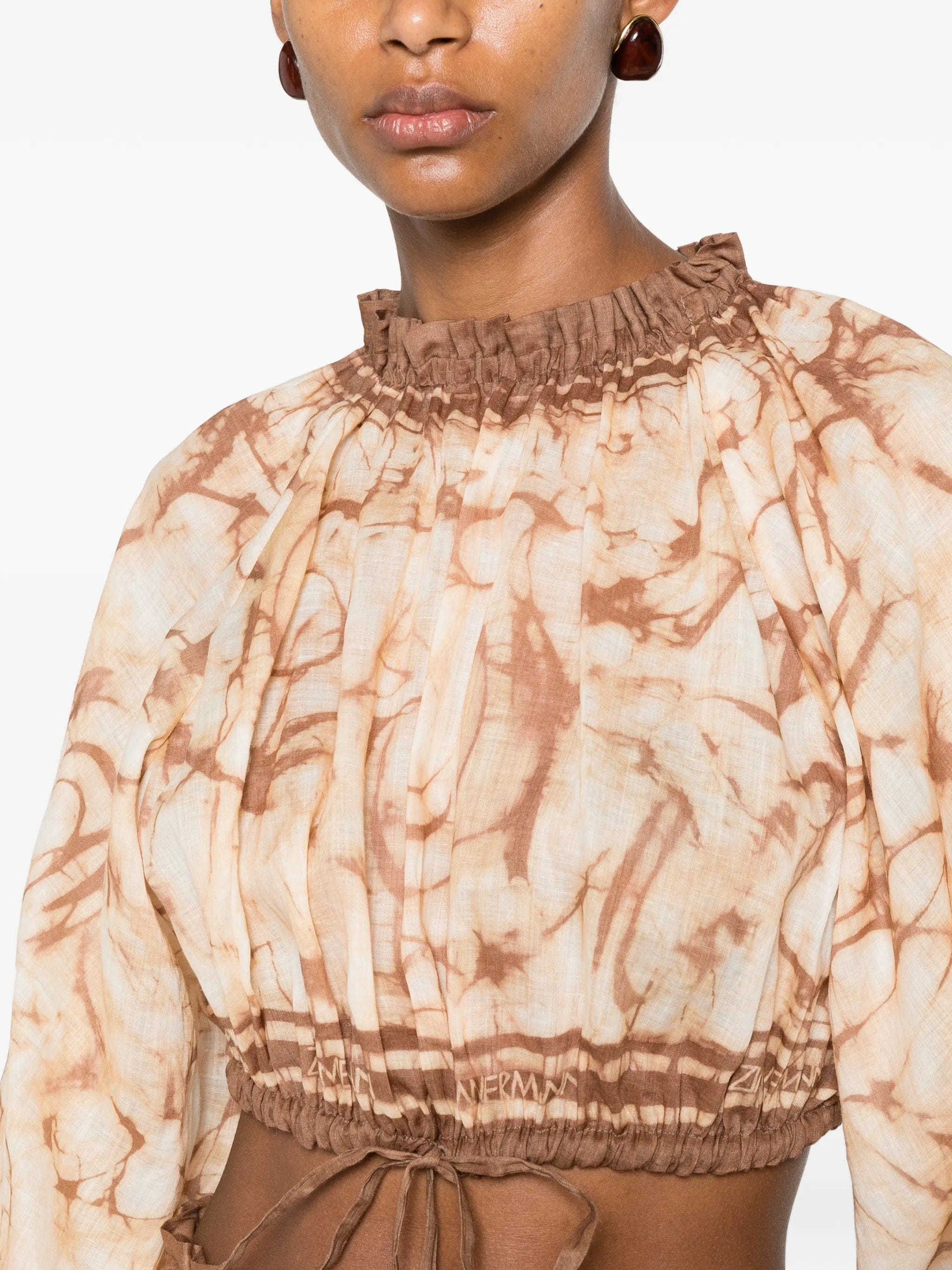 Zimmermann tie - dye cropped blouse