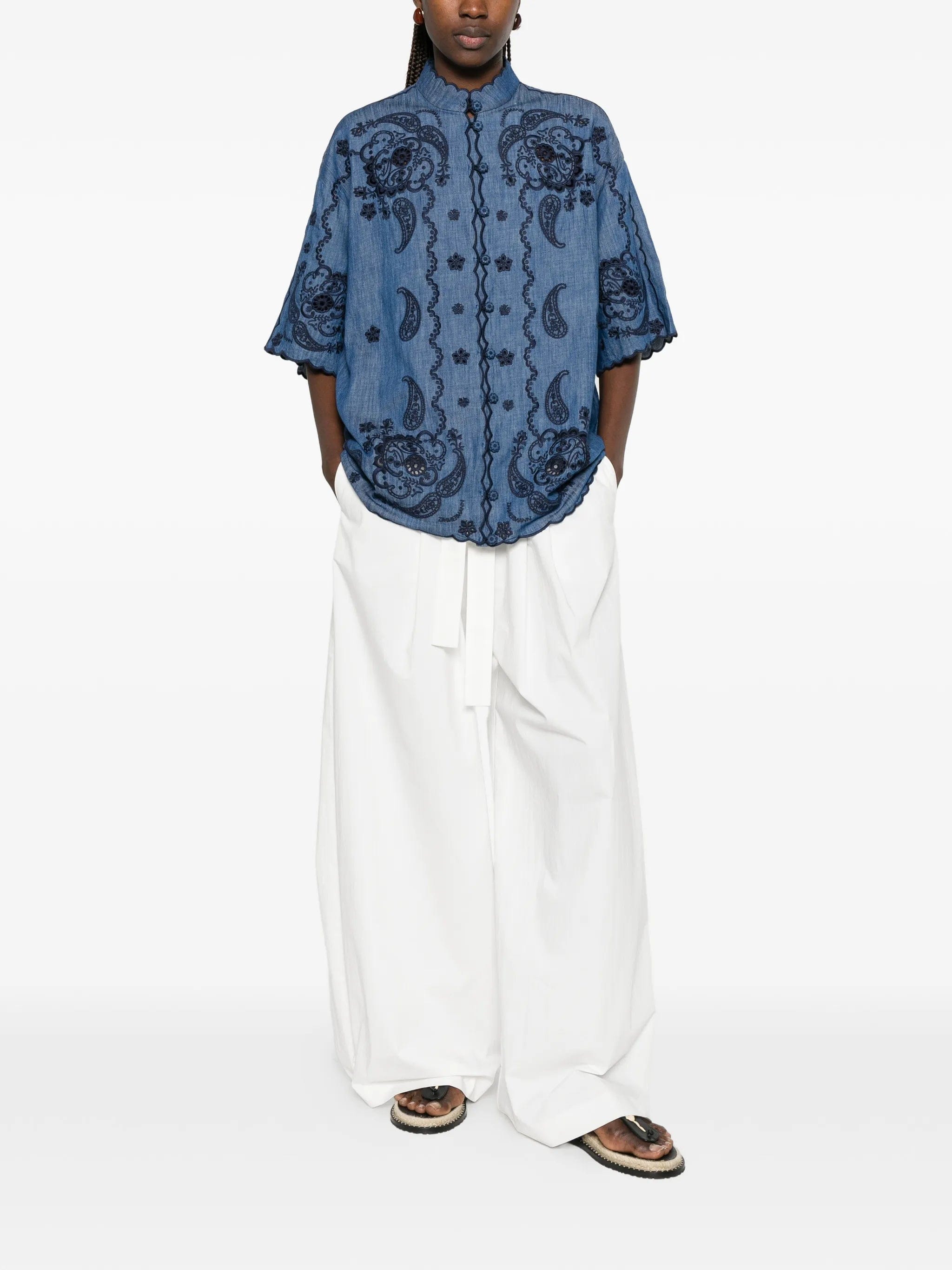 Zimmermann Aster paisley - embroidered scalloped blouse