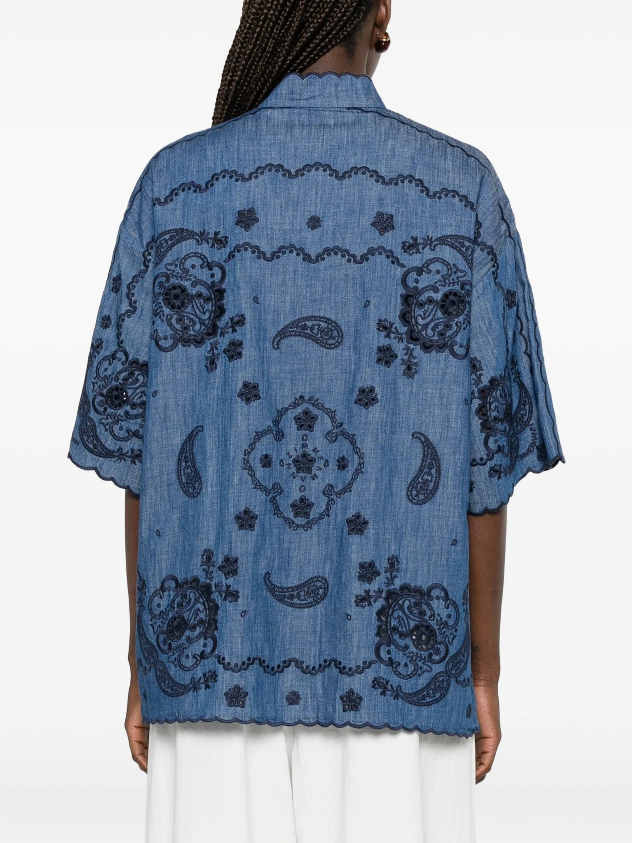Zimmermann Aster paisley - embroidered scalloped blouse