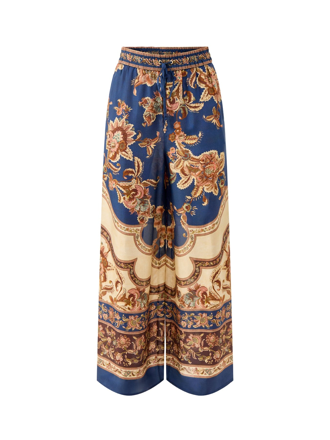 Zimmermann Aster Relaxed Silk Trousers Multi