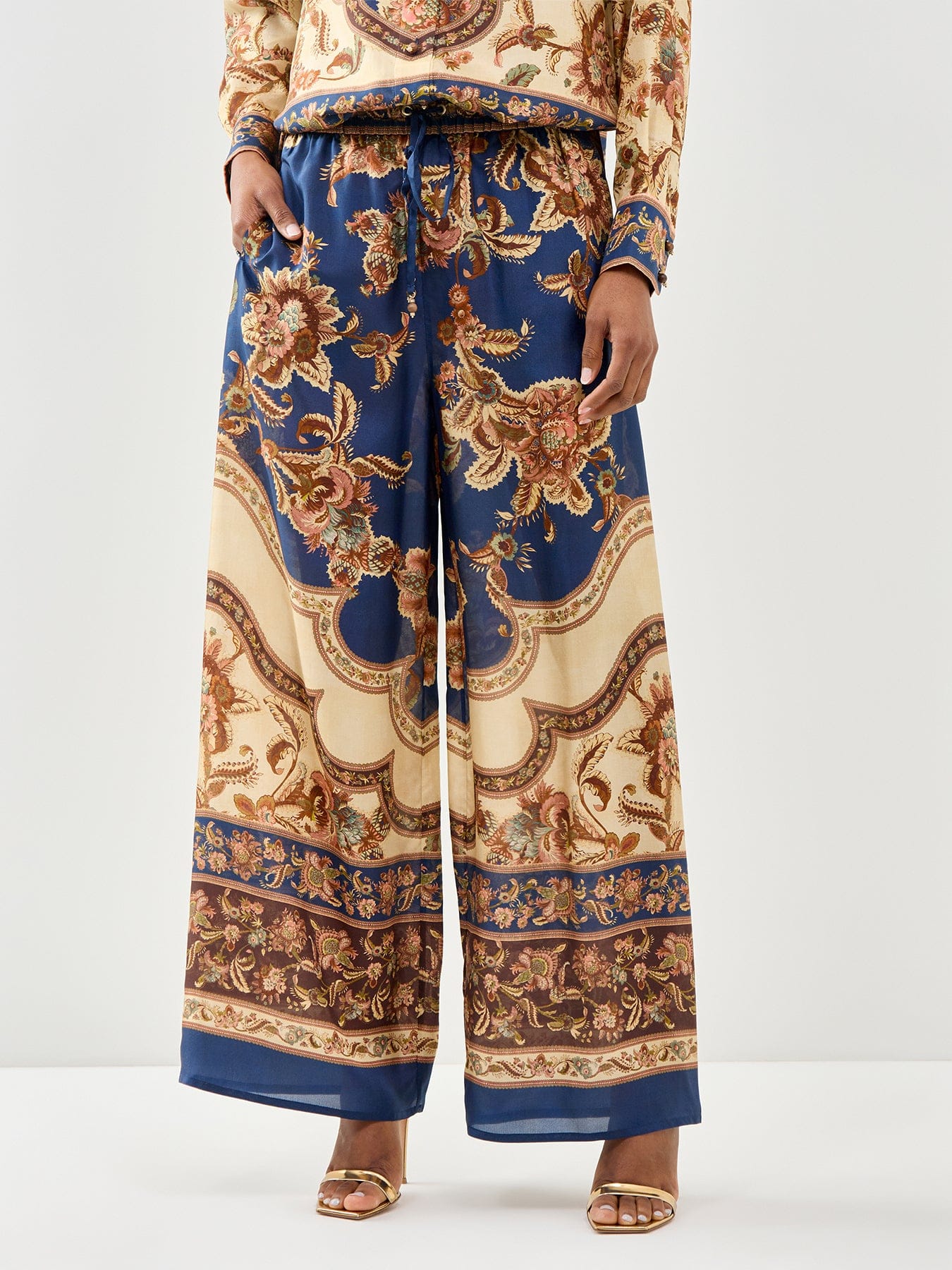 Zimmermann Aster Relaxed Silk Trousers Multi