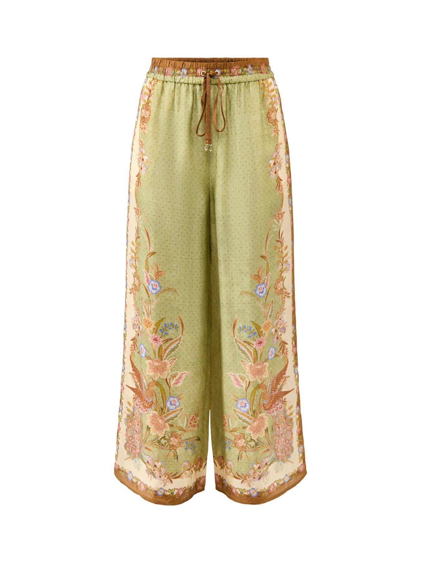Zimmermann Indra Relaxed Silk Trousers Multi