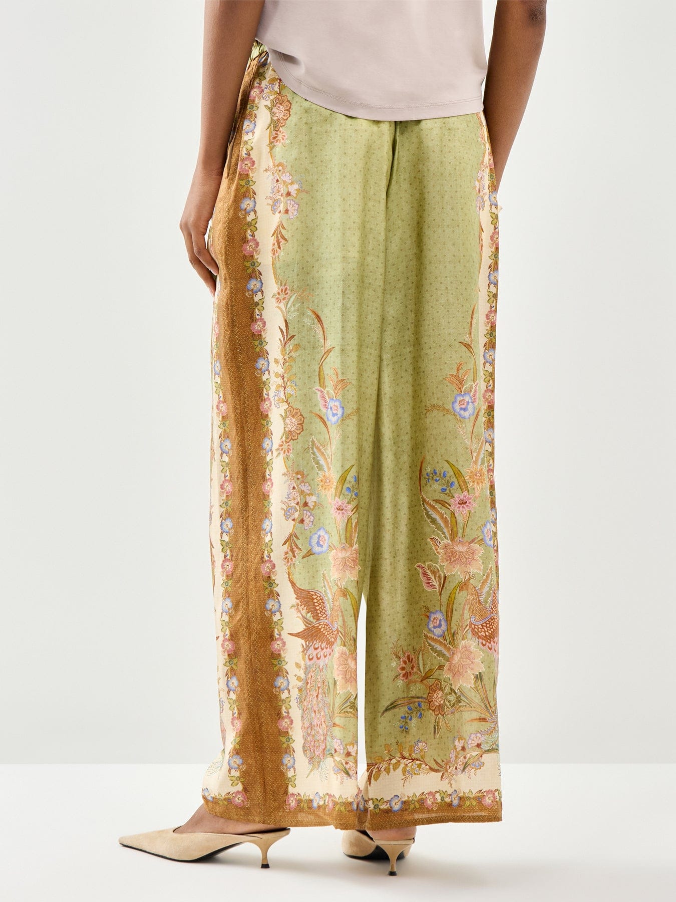 Zimmermann Indra Relaxed Silk Trousers Multi