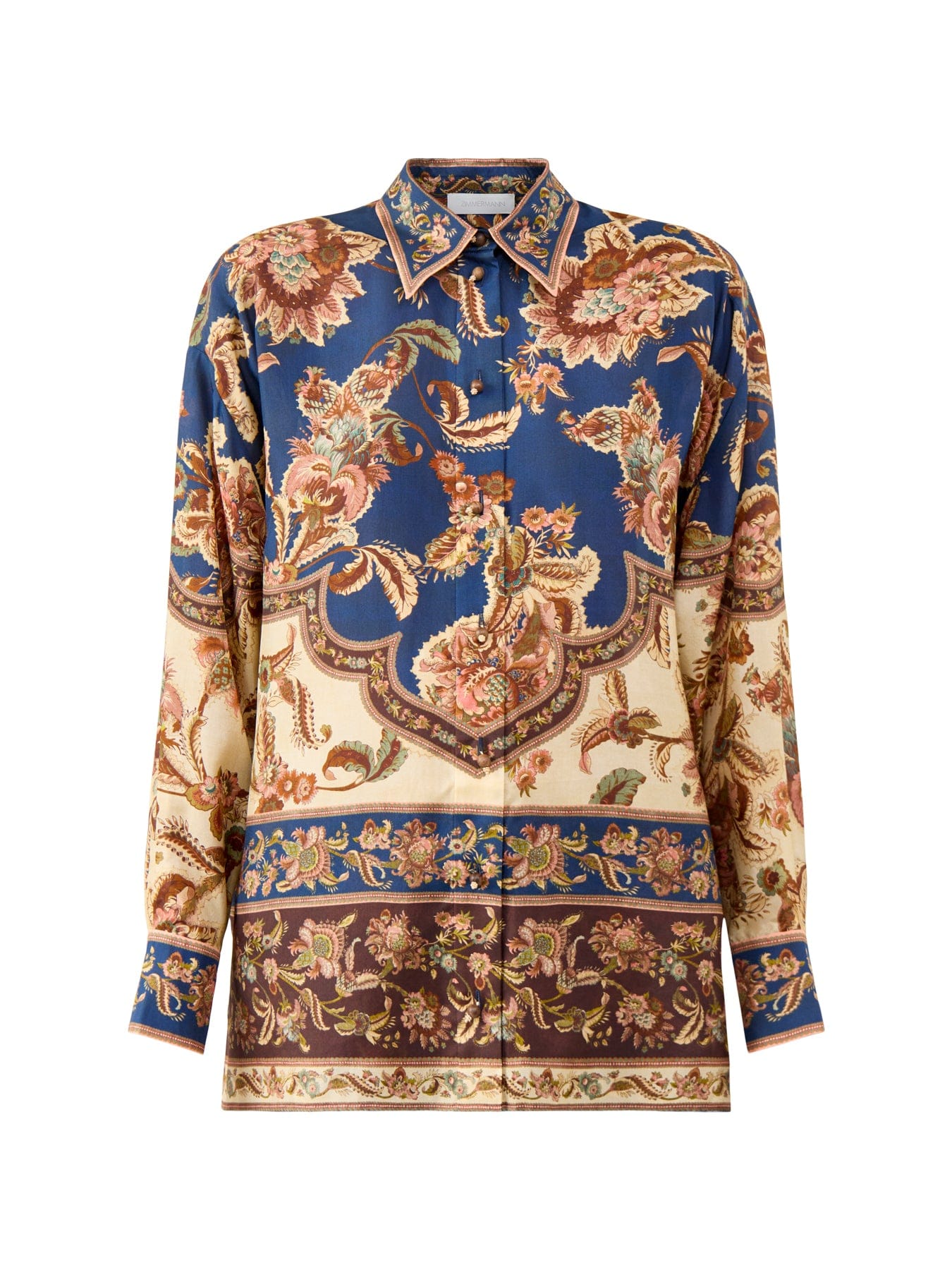 Zimmermann Aster Relaxed Silk Shirt Multi