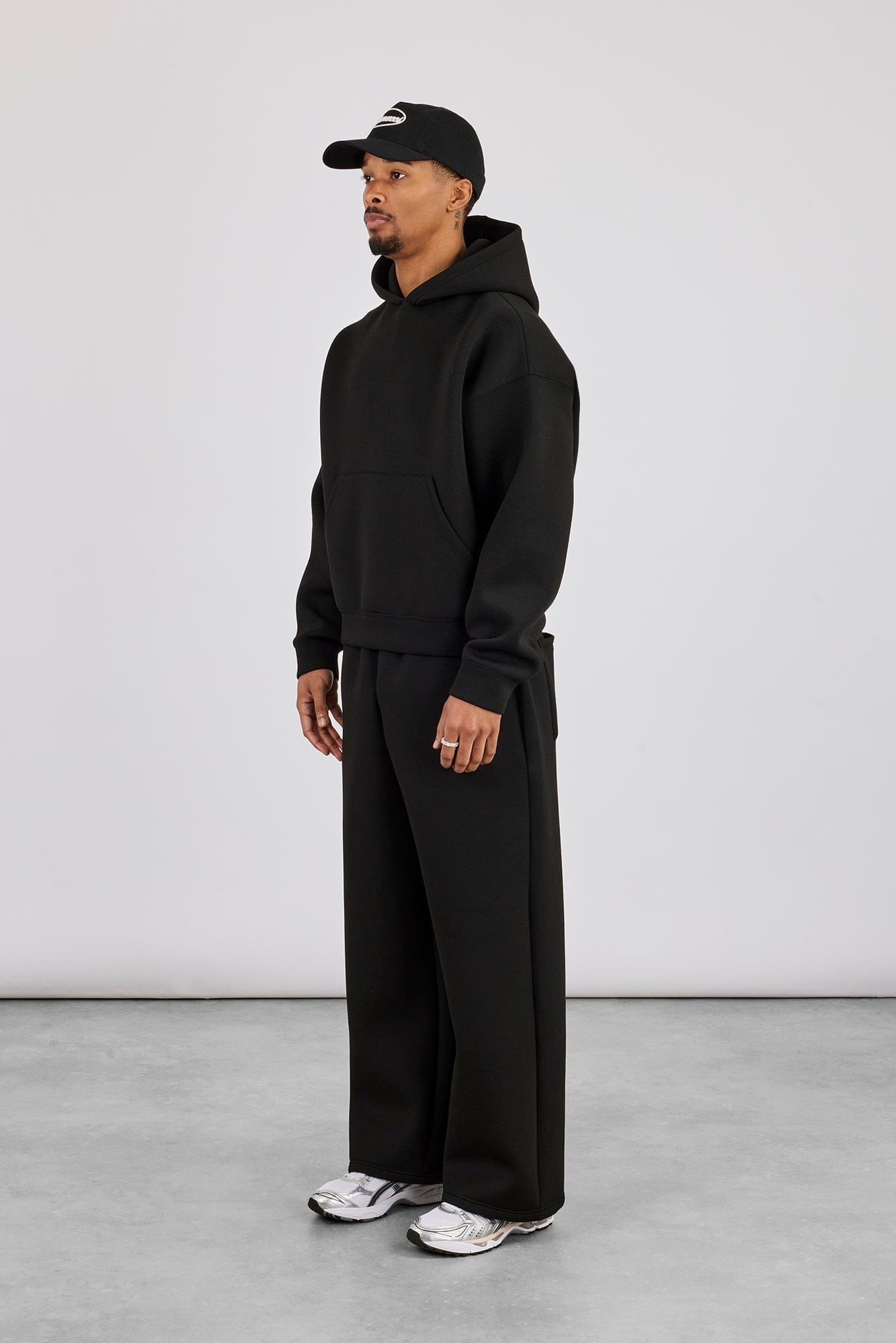 Cernucci Scuba Boxy Hoodie & Baggy Fit Trouser - Black