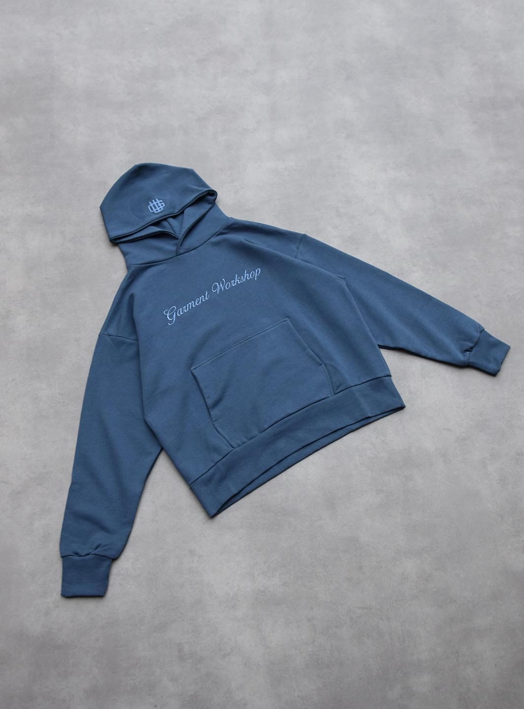 Garment Workshop Single Layer Lettering Hoodie Navy