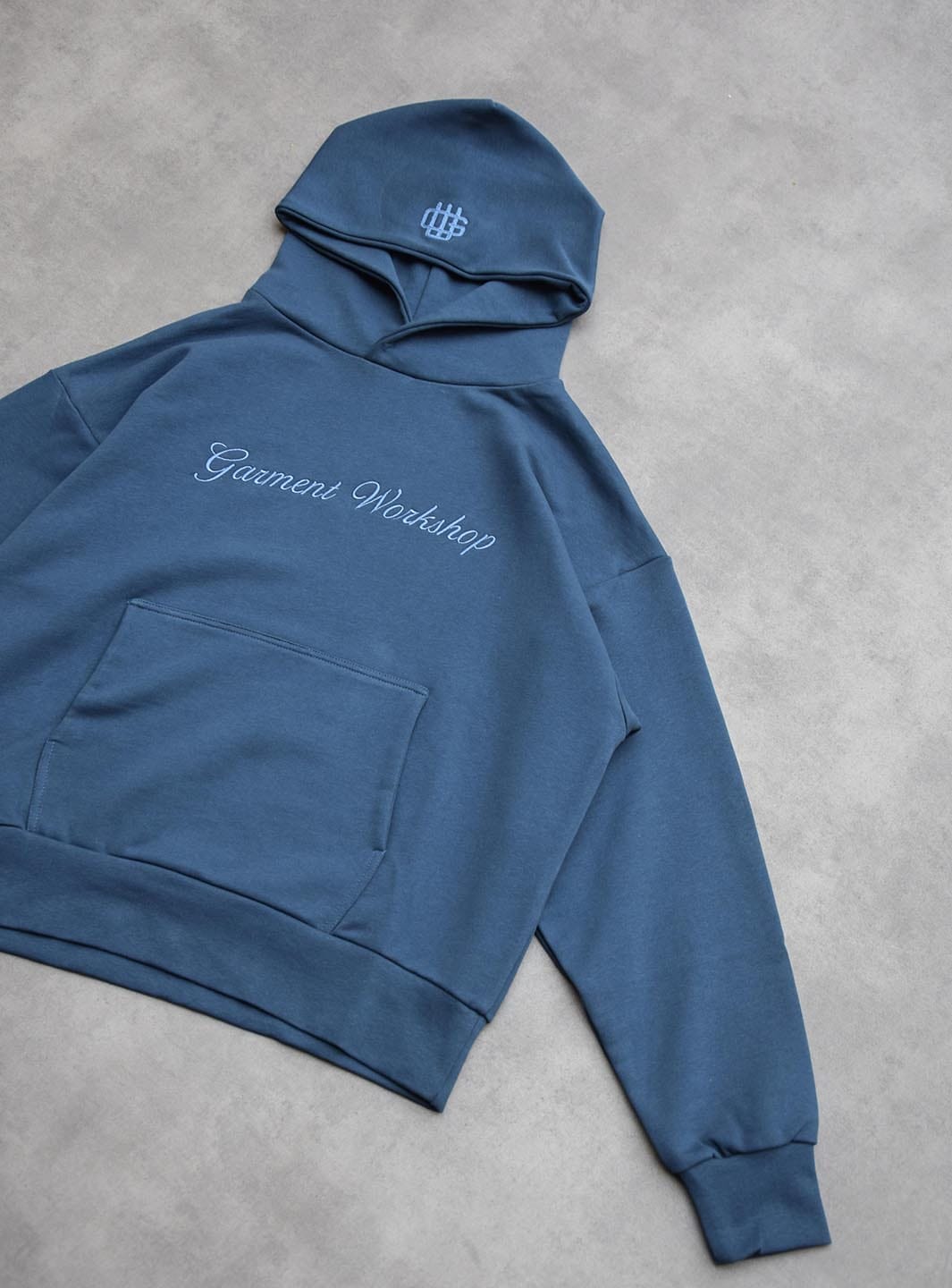 Garment Workshop Single Layer Lettering Hoodie Navy