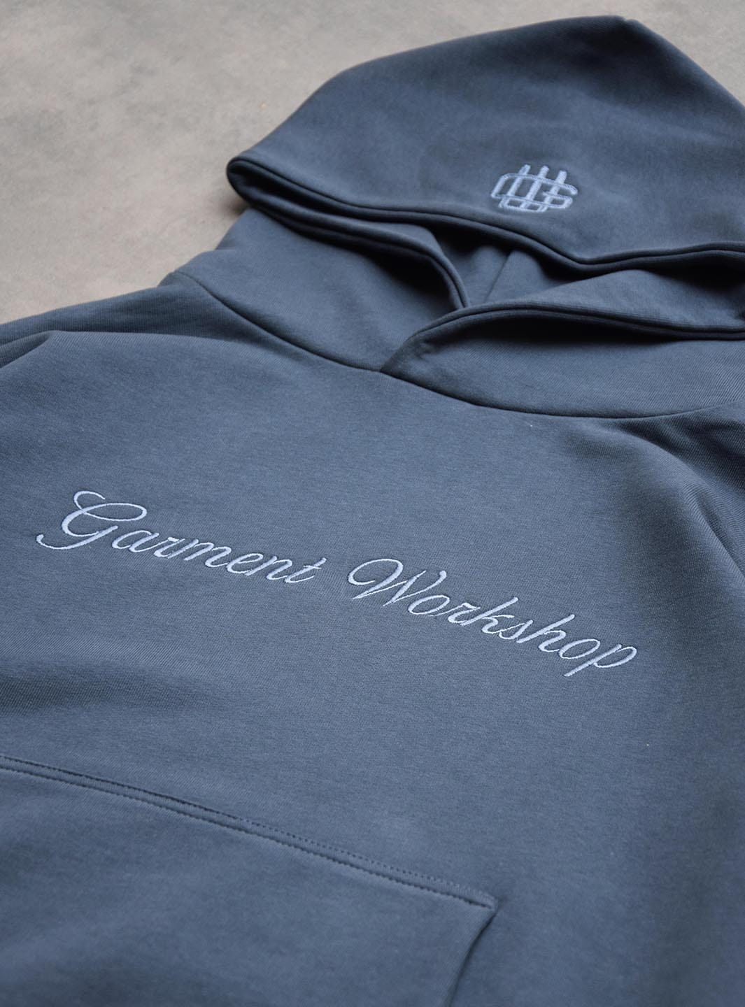 Garment Workshop Single Layer Lettering Hoodie Navy