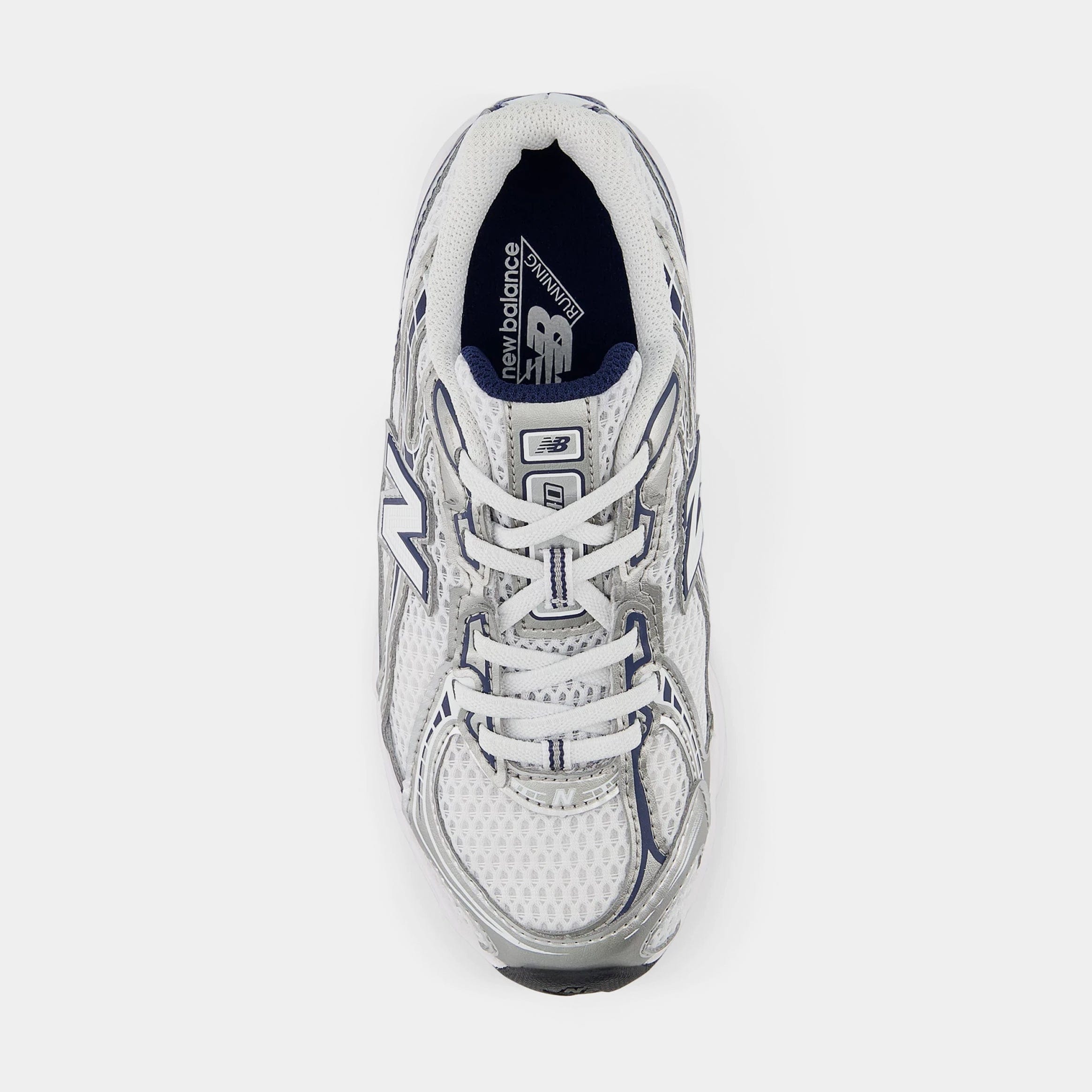 Newbalance 740 Bungee Lace Preschool Lifestyle Shoes (White/Navy)