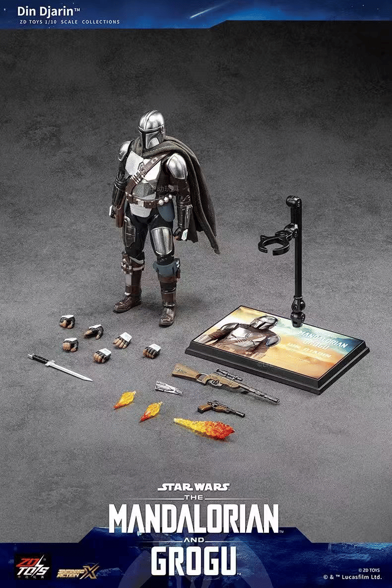 Star Wars ZD Toys 1/10 The Mandalorian And Grogu Star Wars Action Figure