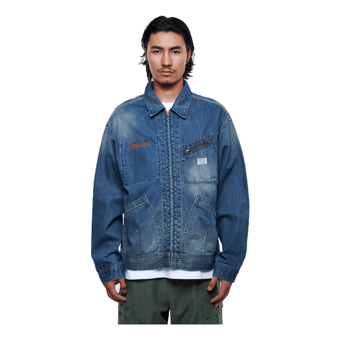 Liberaiders Zip Front Denim Jacket Indigo