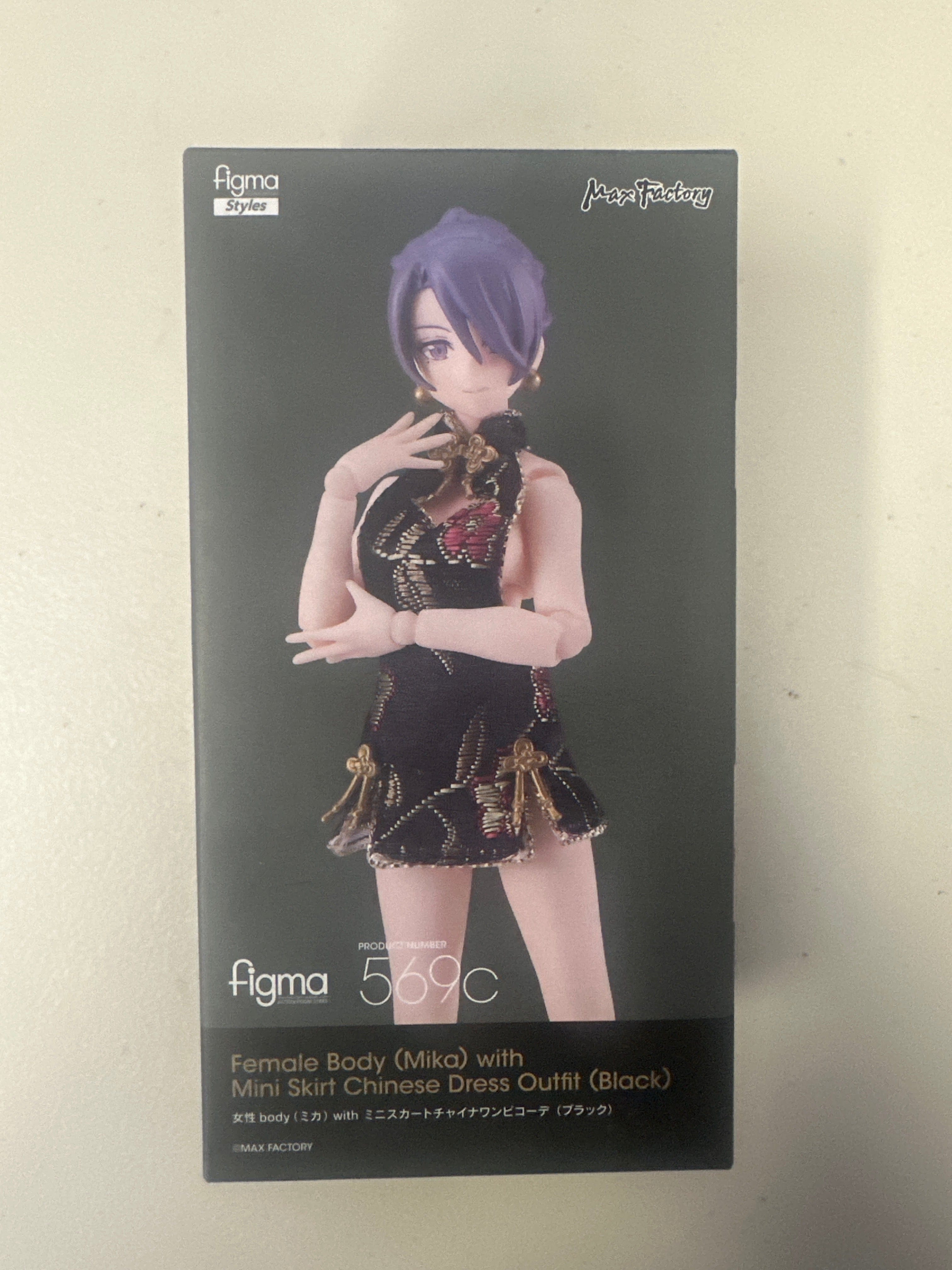 Max Factory **Open Box**figma Female Body (Mika) with Mini Skirt Chinese Black 569c Action Figure