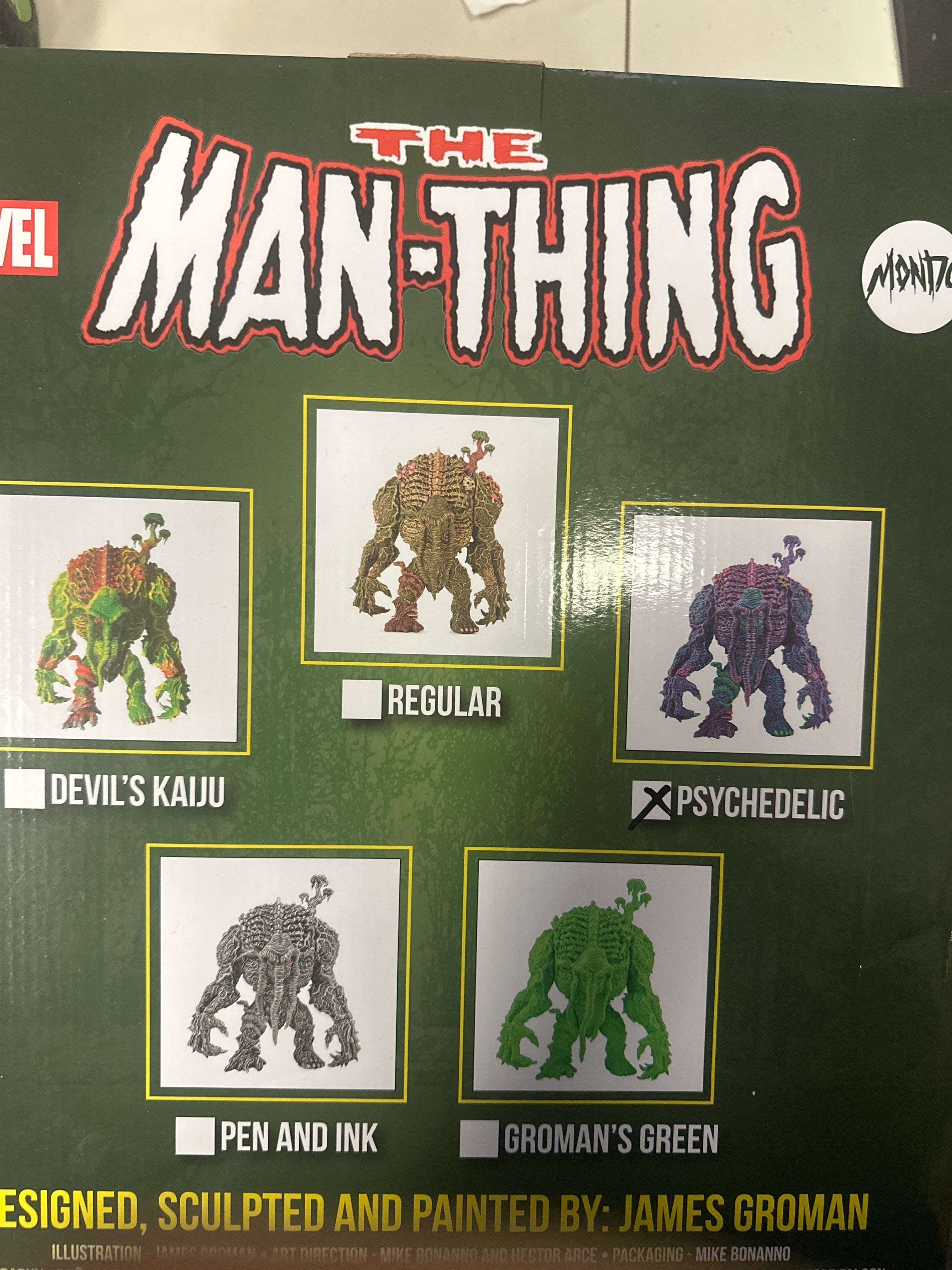 Sideshow **Open Box**Mondo The Man - Thing (Psychedelic Variant) 12" Soft Vinyl Figure